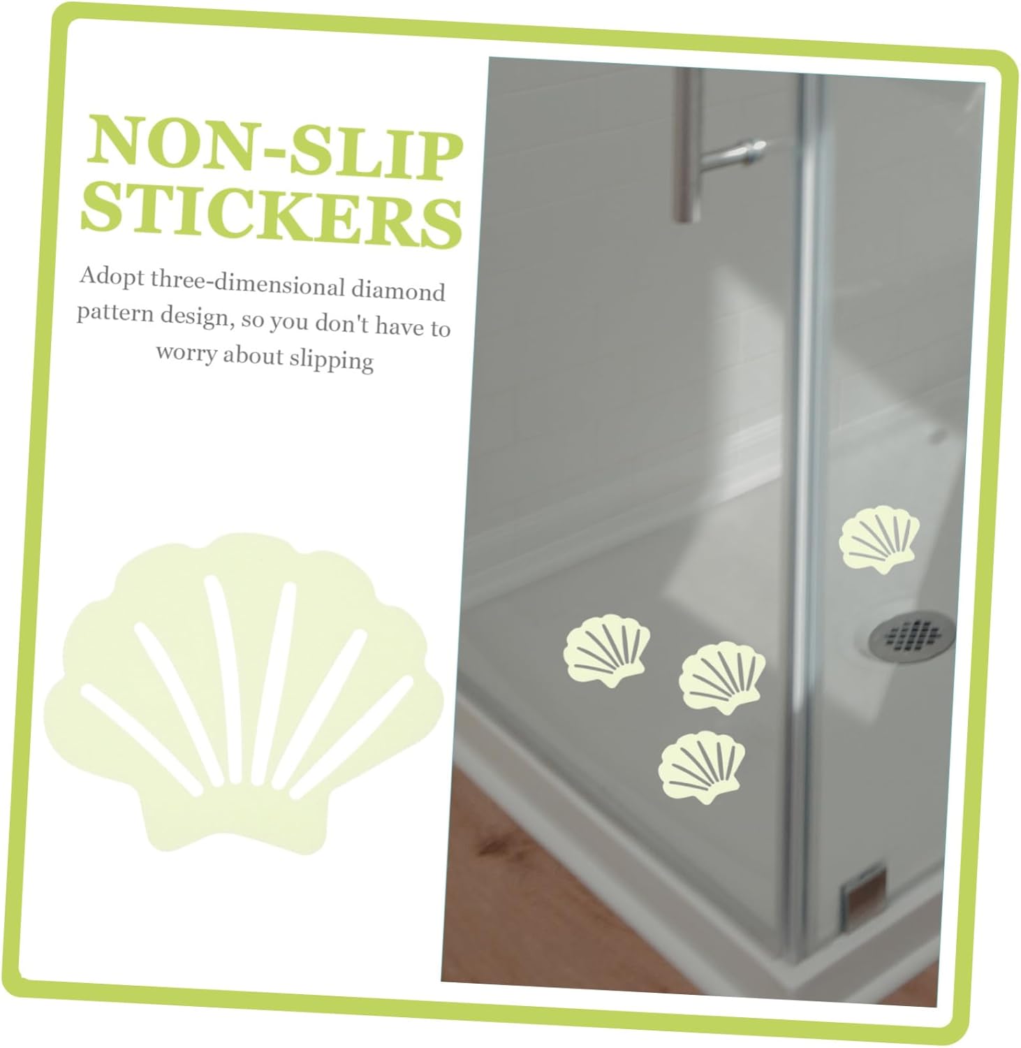 GLEAVI 30Pcs Shell Shaped Non Slip Shower Stickers