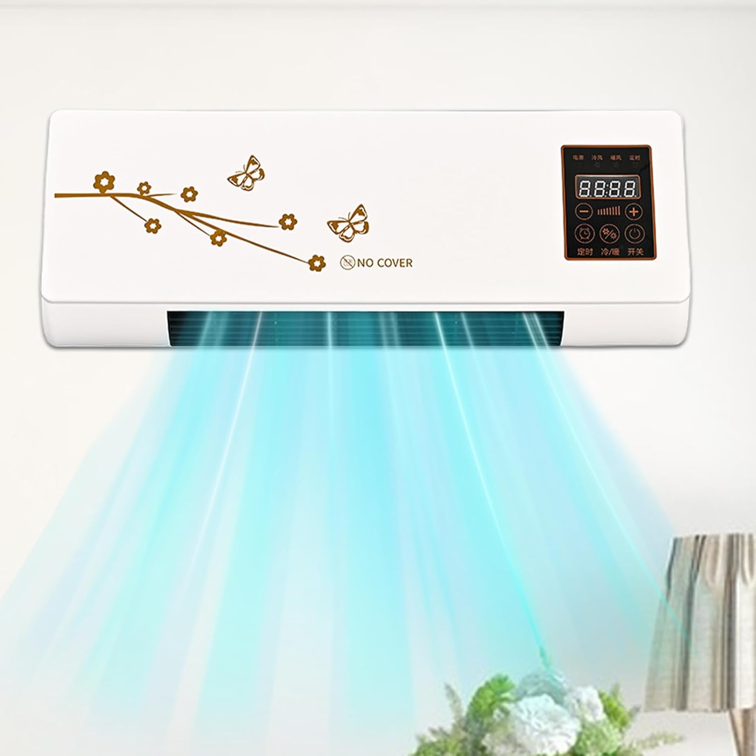 Ductless Air Conditioner Fan Heater - White Compact Quiet Energy Saving Remote Control