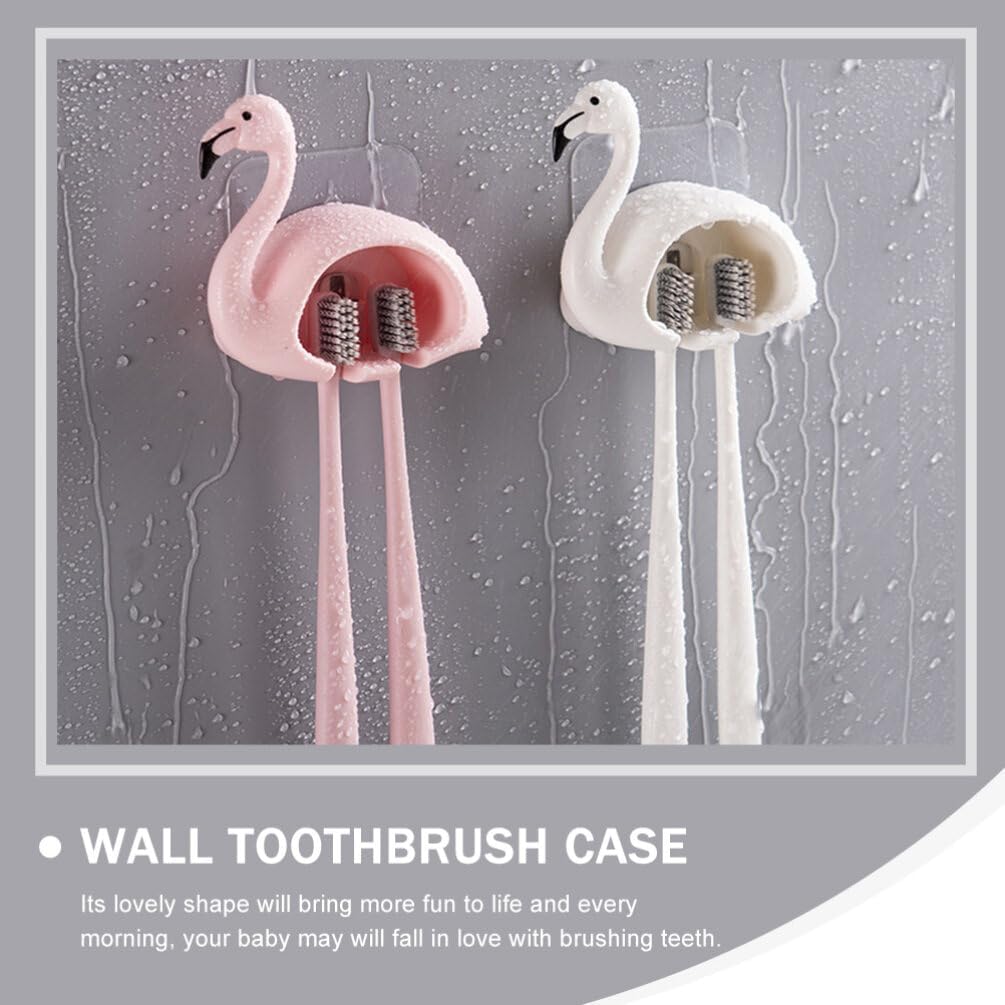 Zerodeko 2pcs Suction Cup Toothbrush Holder Wall Mounted Organizer for Bathroom