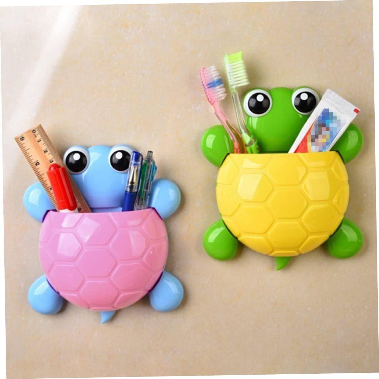 HOOTNEE 2Pcs Suction Cup Turtle Toothbrush Holder
