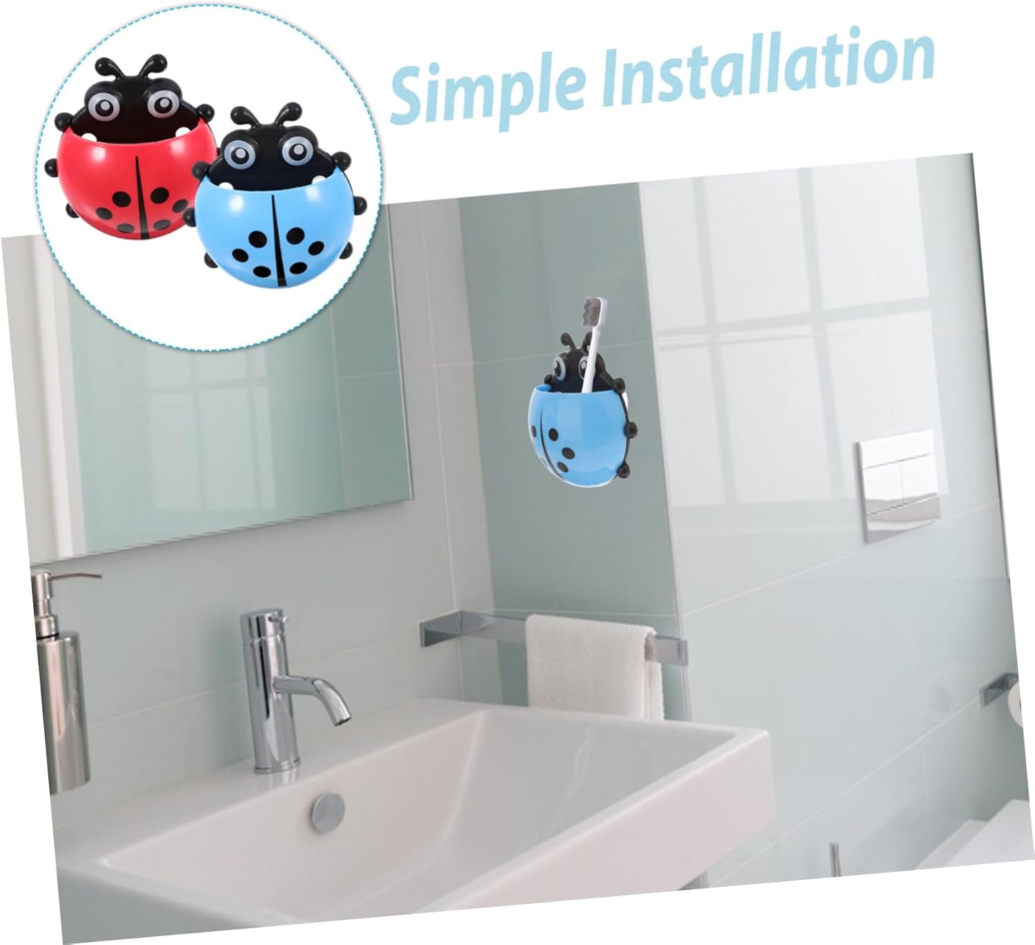 GLEAVI Wall-Mounted Toothbrush Holder 2pcs