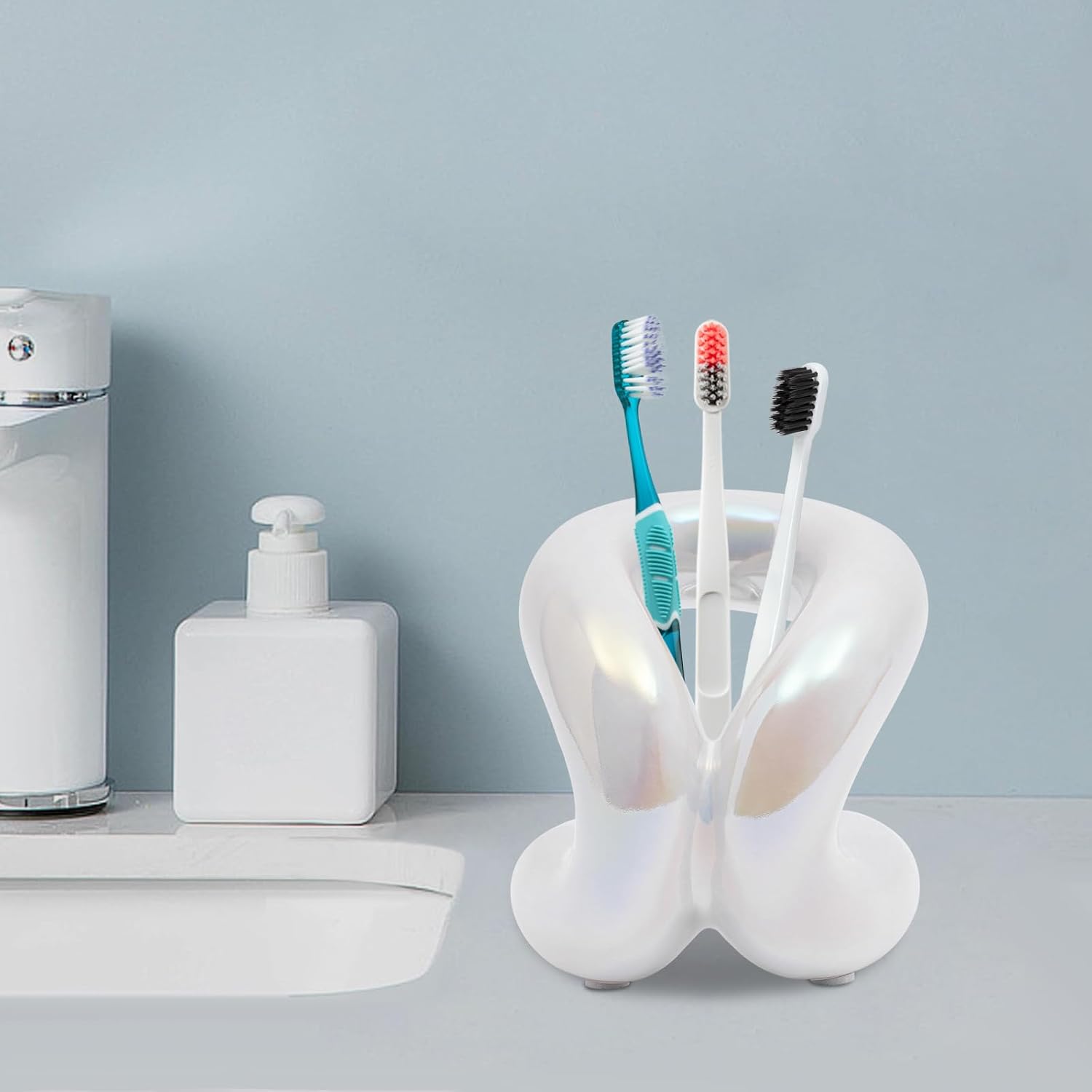 DYRABREST Ceramic Toothbrush Holder for Vanity Countertop
