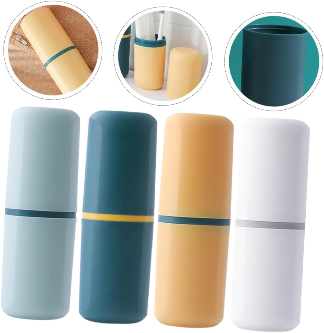 PACKOVE 4Pcs Portable Travel Toothbrush Holder Case with Toothpaste