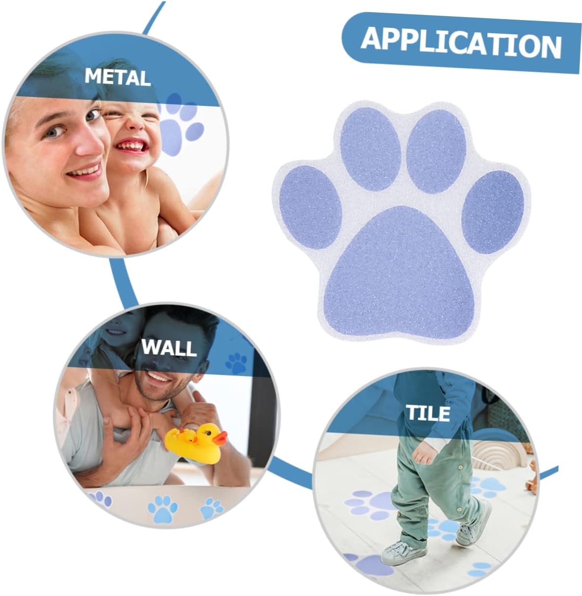 10Pcs Dog Paw Bathtub Decals Non-Slip Stickers