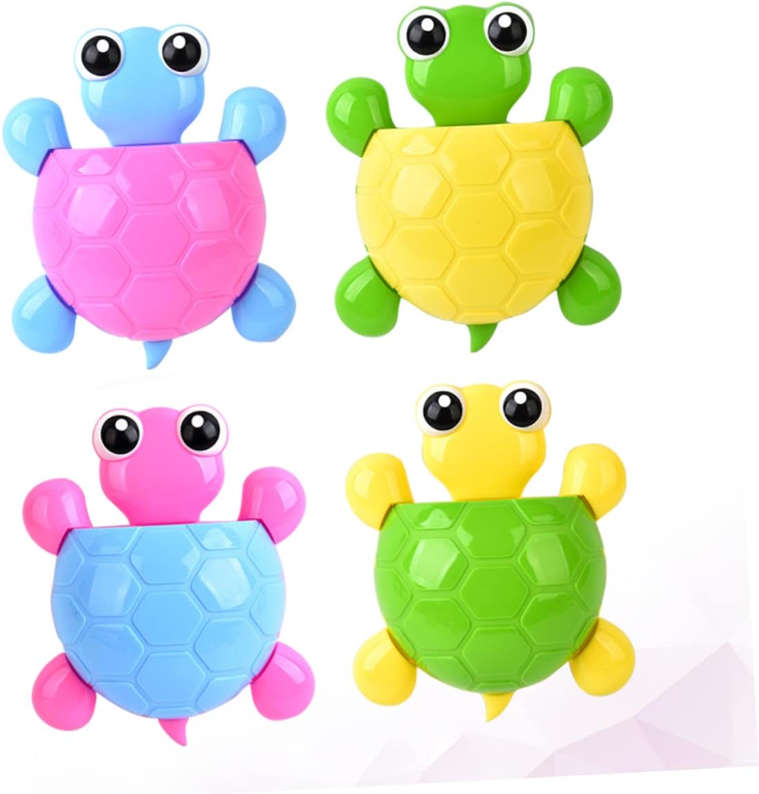 PRETYZOOM Cute Turtle Suction Cup Toothbrush Holder Set of 4