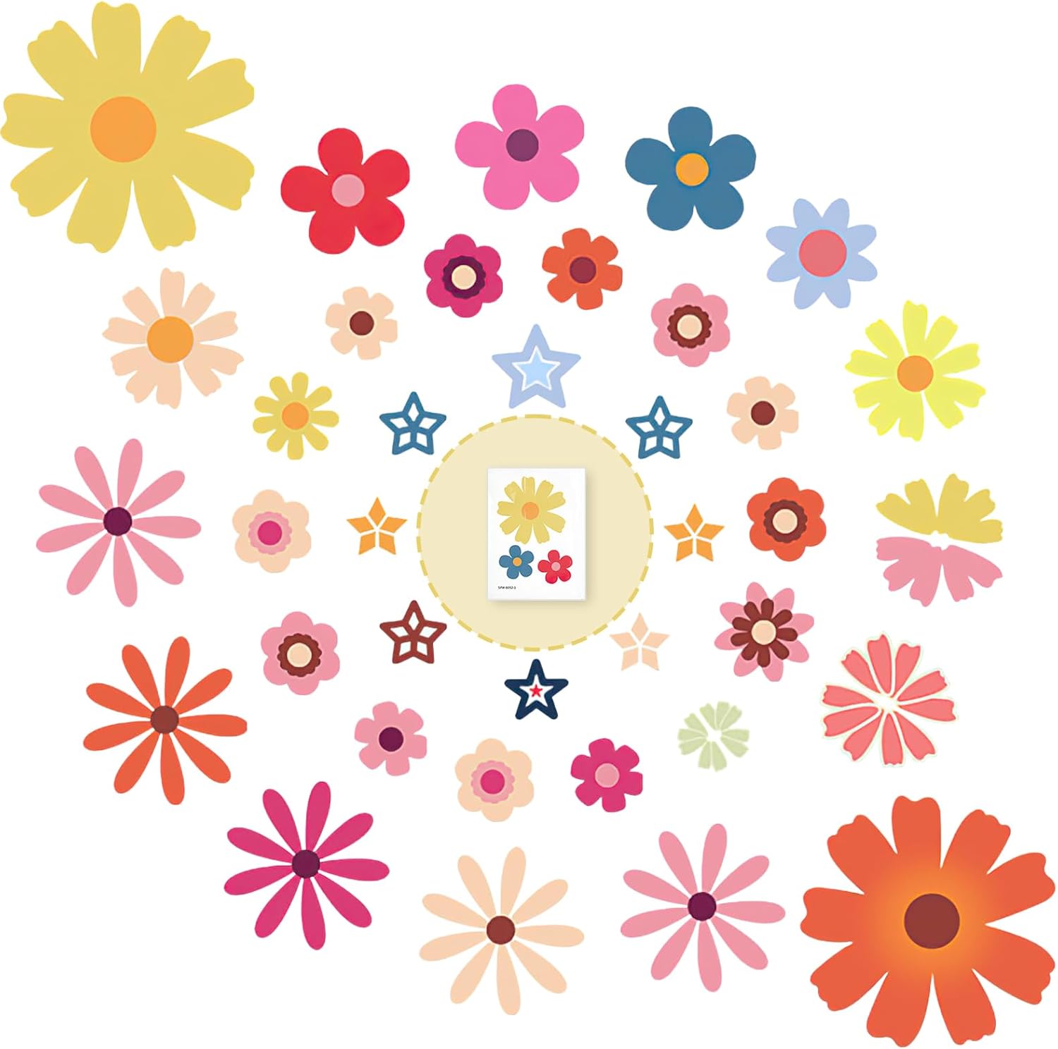 PRATIQUE Non Slip Bathtub Stickers Flower Design