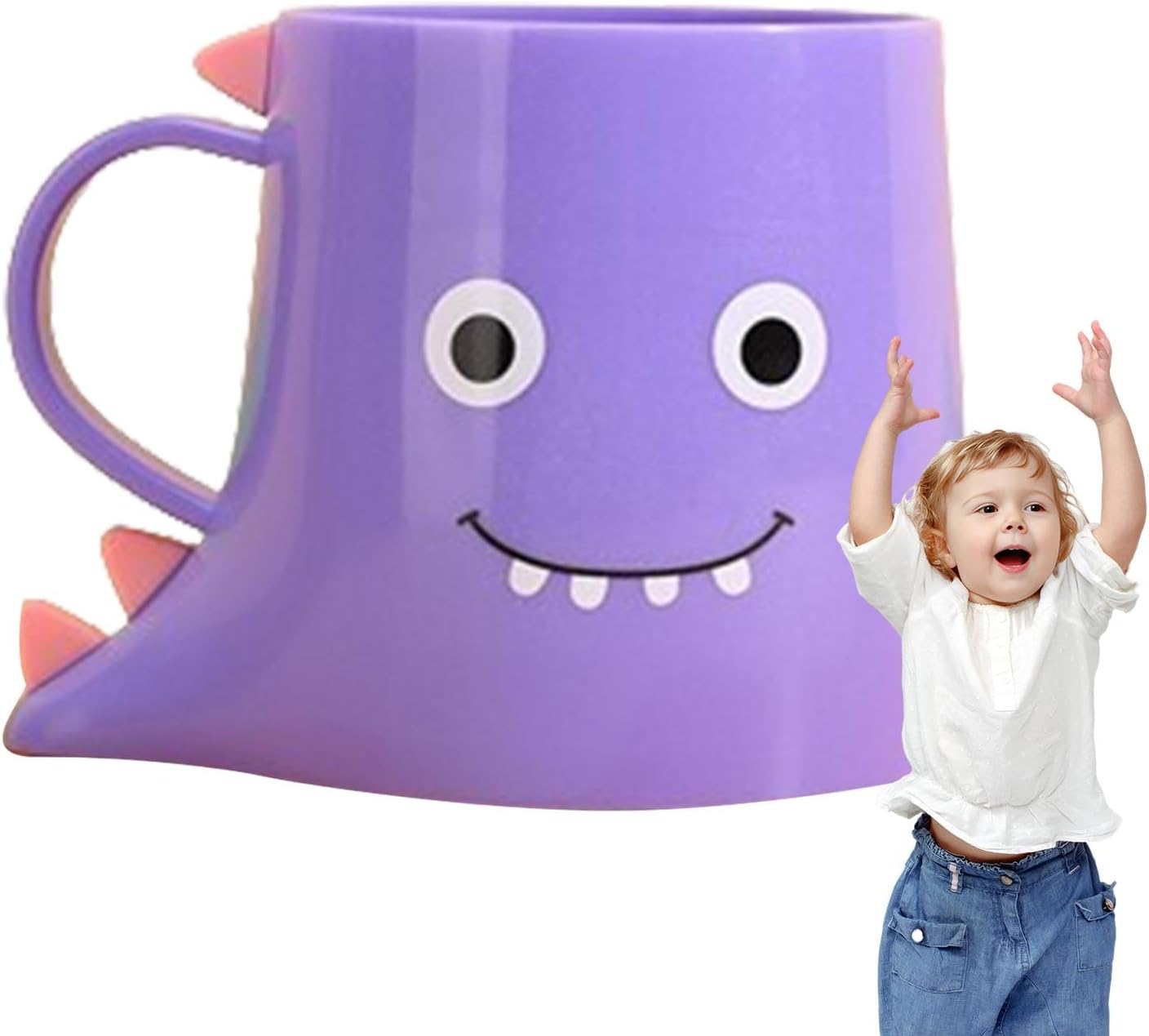Dinosaur Toothbrush Holder with Wash Cup Purple