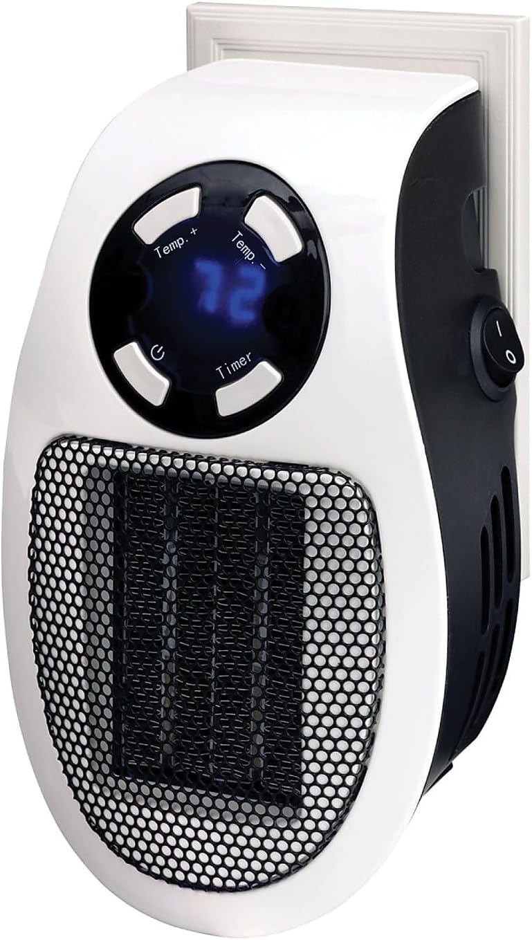 Optimus H-7801 Wall Plug-in Heater with Thermostat and Timer