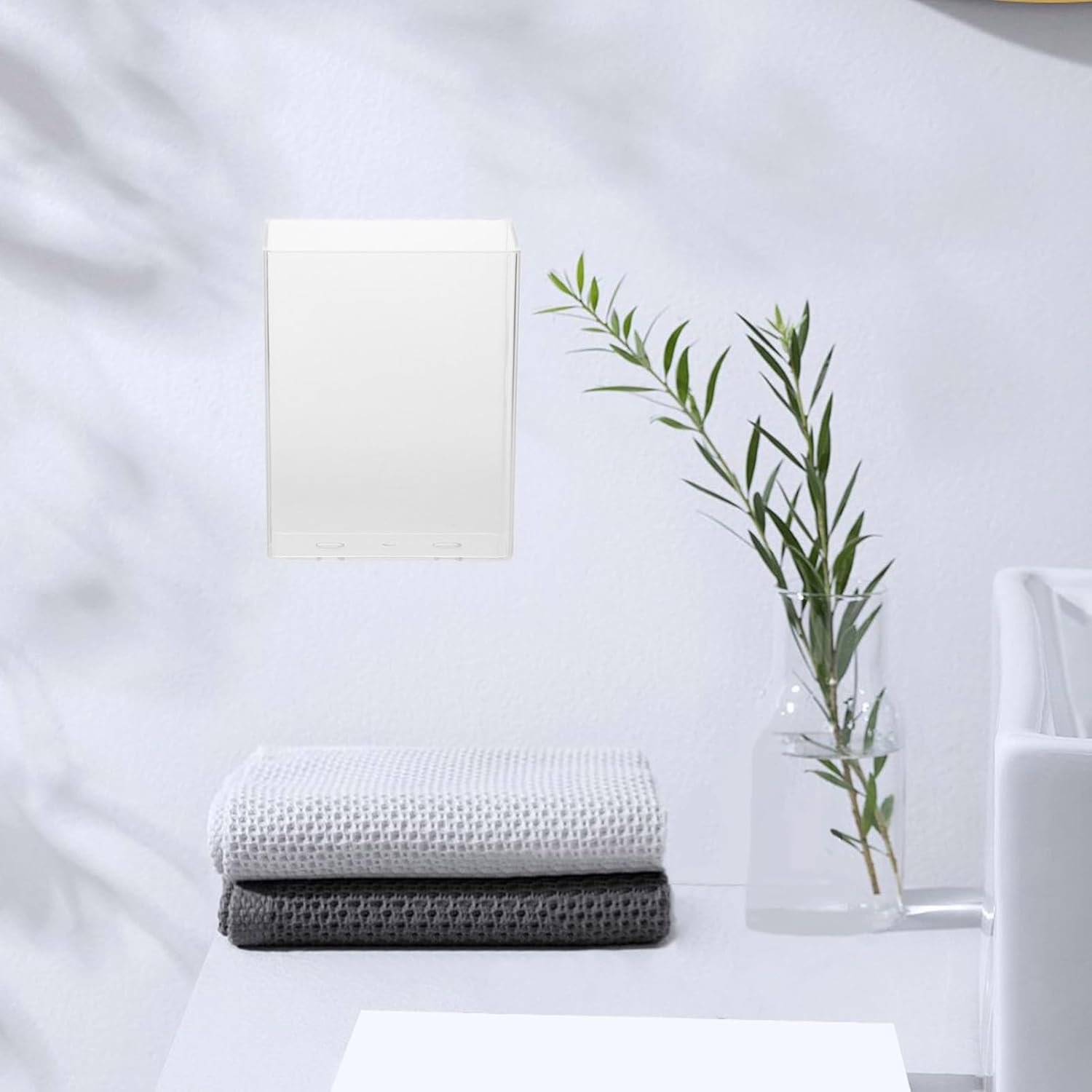 BUGUUYO 2pcs Wall Mounted Toothbrush Holder with Dispenser