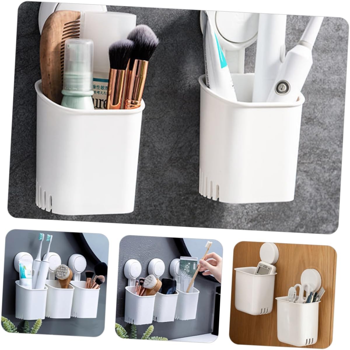 Space-Saver Wall Toothbrush Holder Suction Cup No Drill 1