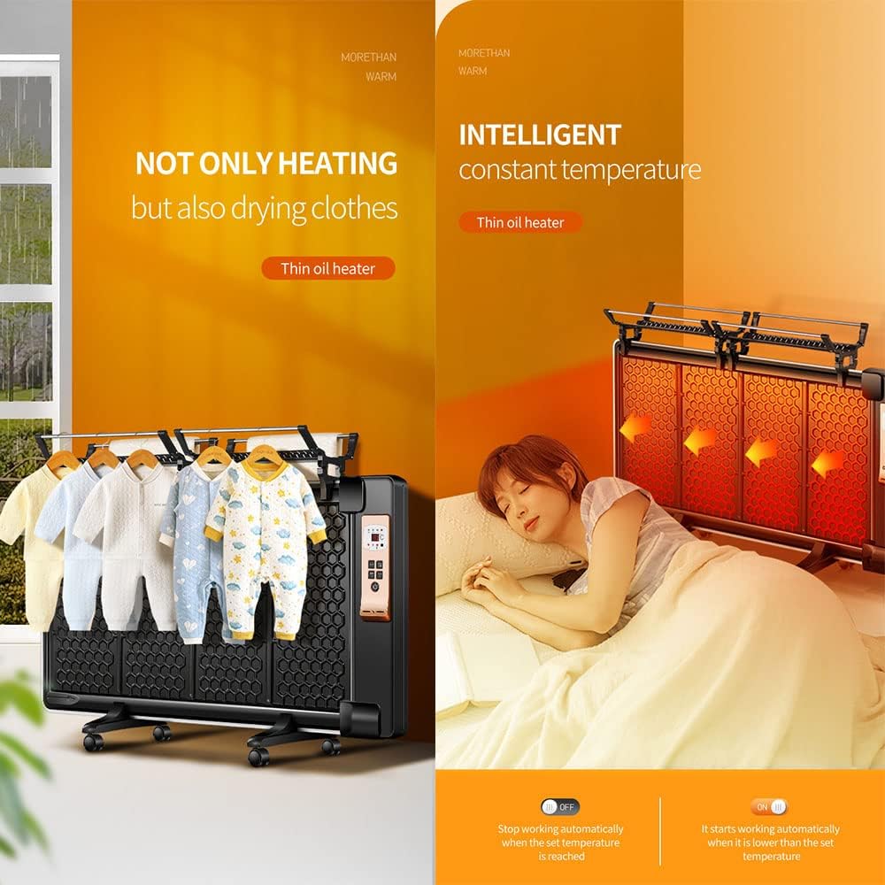 TFGK 1800W Ultra-Thin Space Heater with 3 Modes and Drying Rack