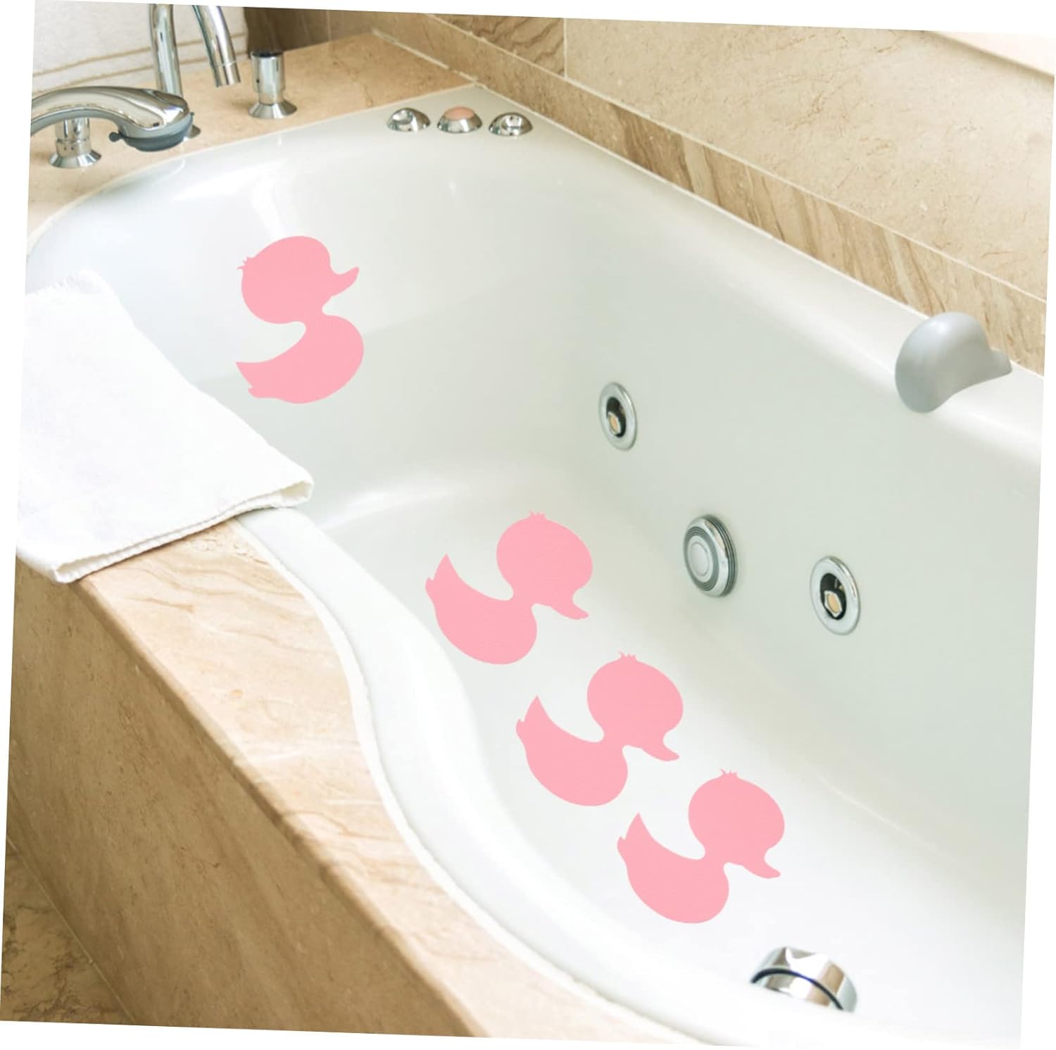 HAKIDZEL 24pcs Self-Adhesive Cute Duck Skid Bath Stickers