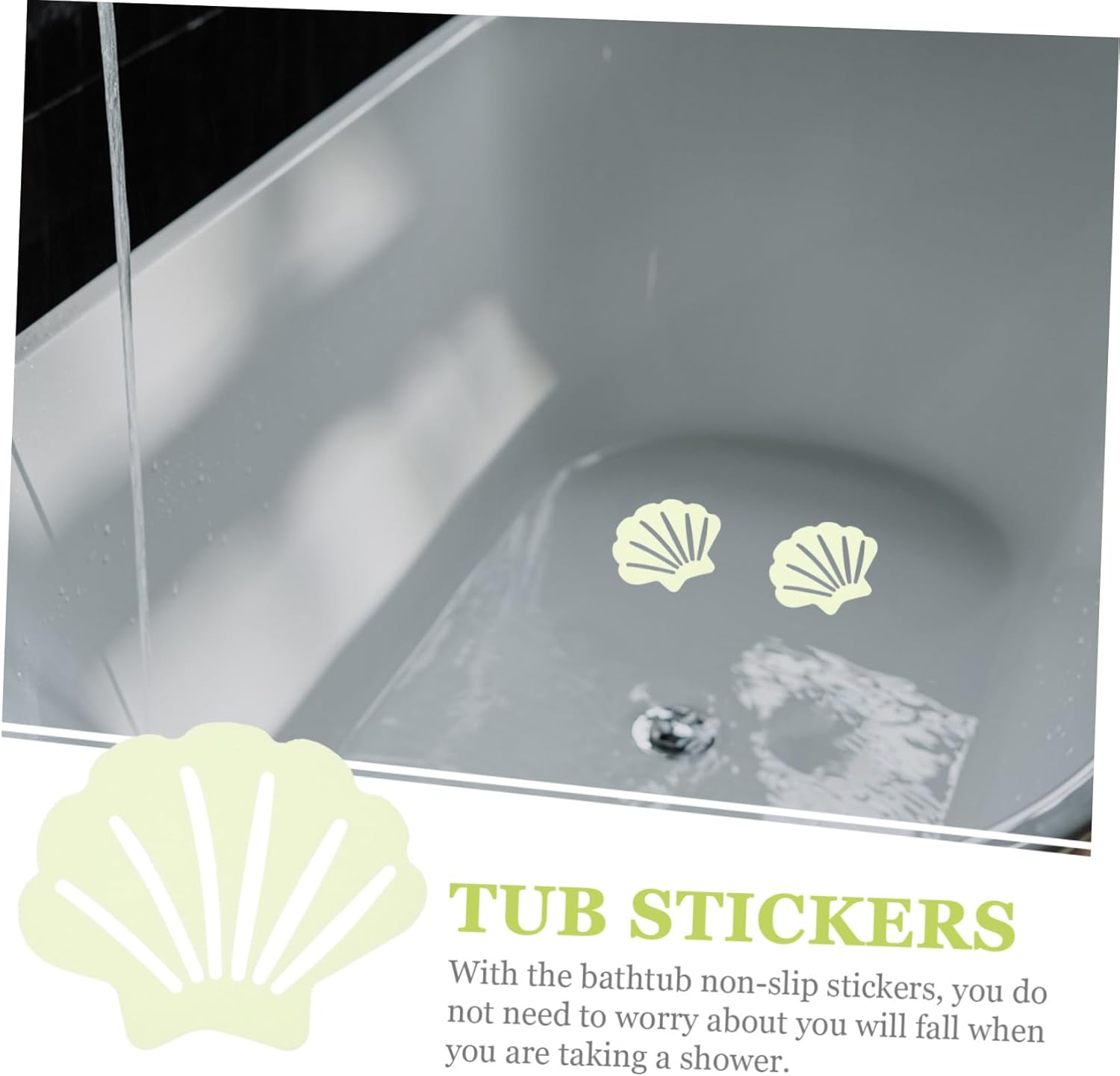 Unomor Anti-Slip Bath Stickers with Shell Design