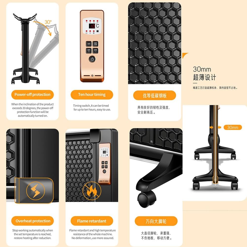 TFGK 1800W Ultra-Thin Space Heater with 3 Modes and Drying Rack