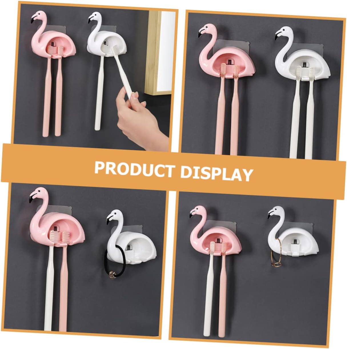 HOLIDYOYO 2Pcs Wall Mounted Toothbrush Holder Suction Cup Design