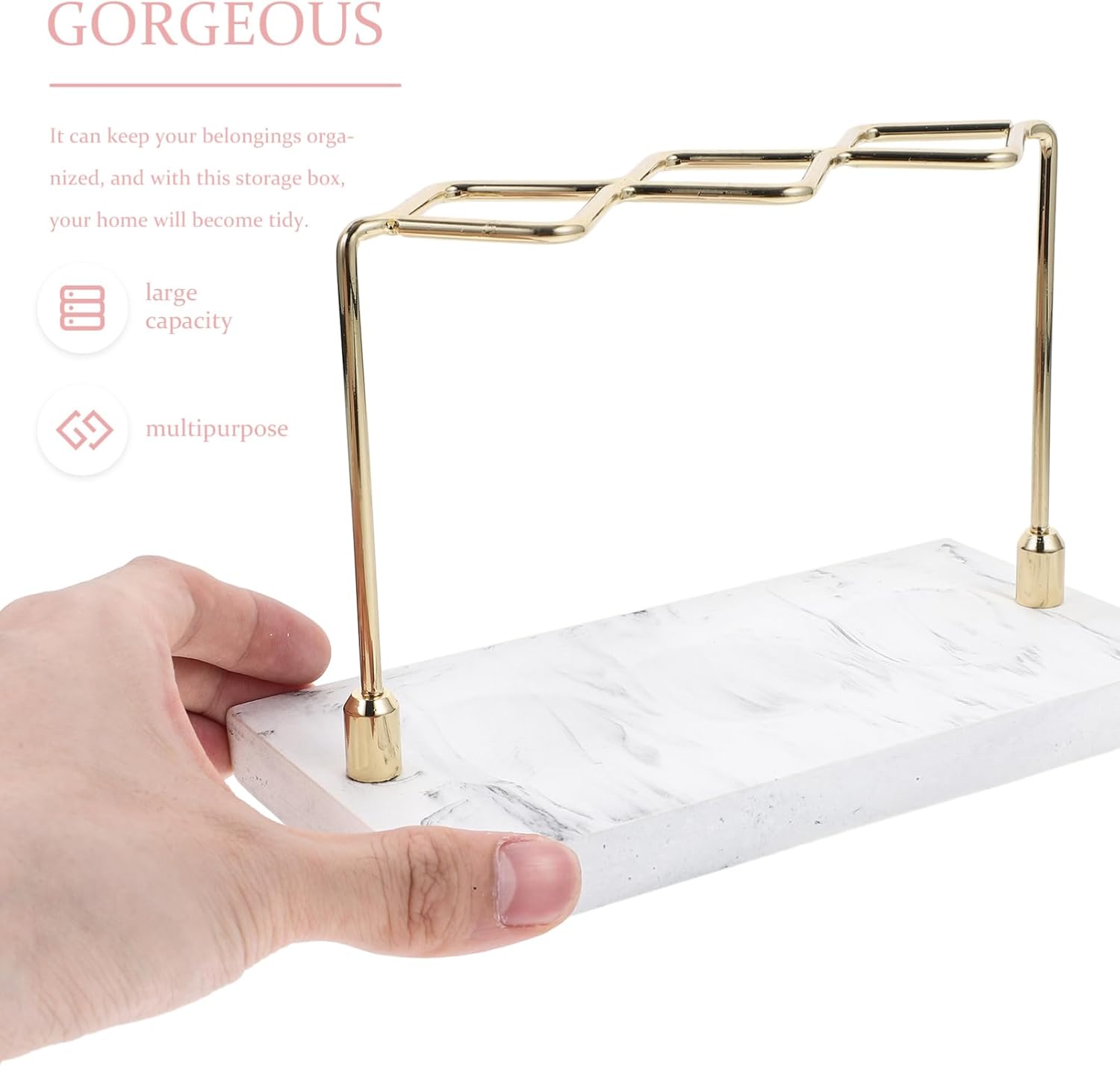 SOLUSTRE Marble Toothbrush Holder Makeup Brush Stand