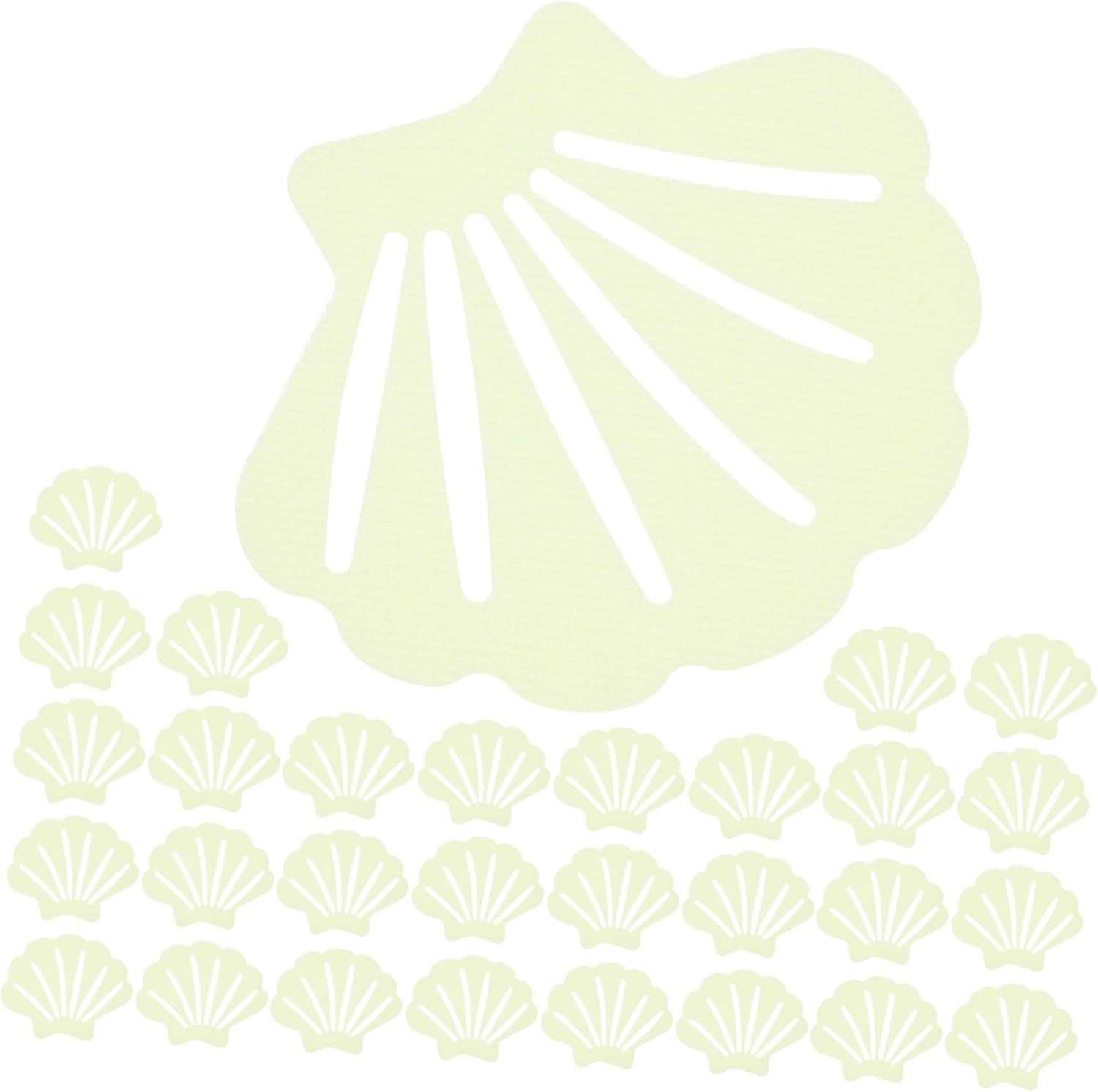 PRETYZOOM 30PCS Bathtub Non-Slip Stickers Shell Shape Decals
