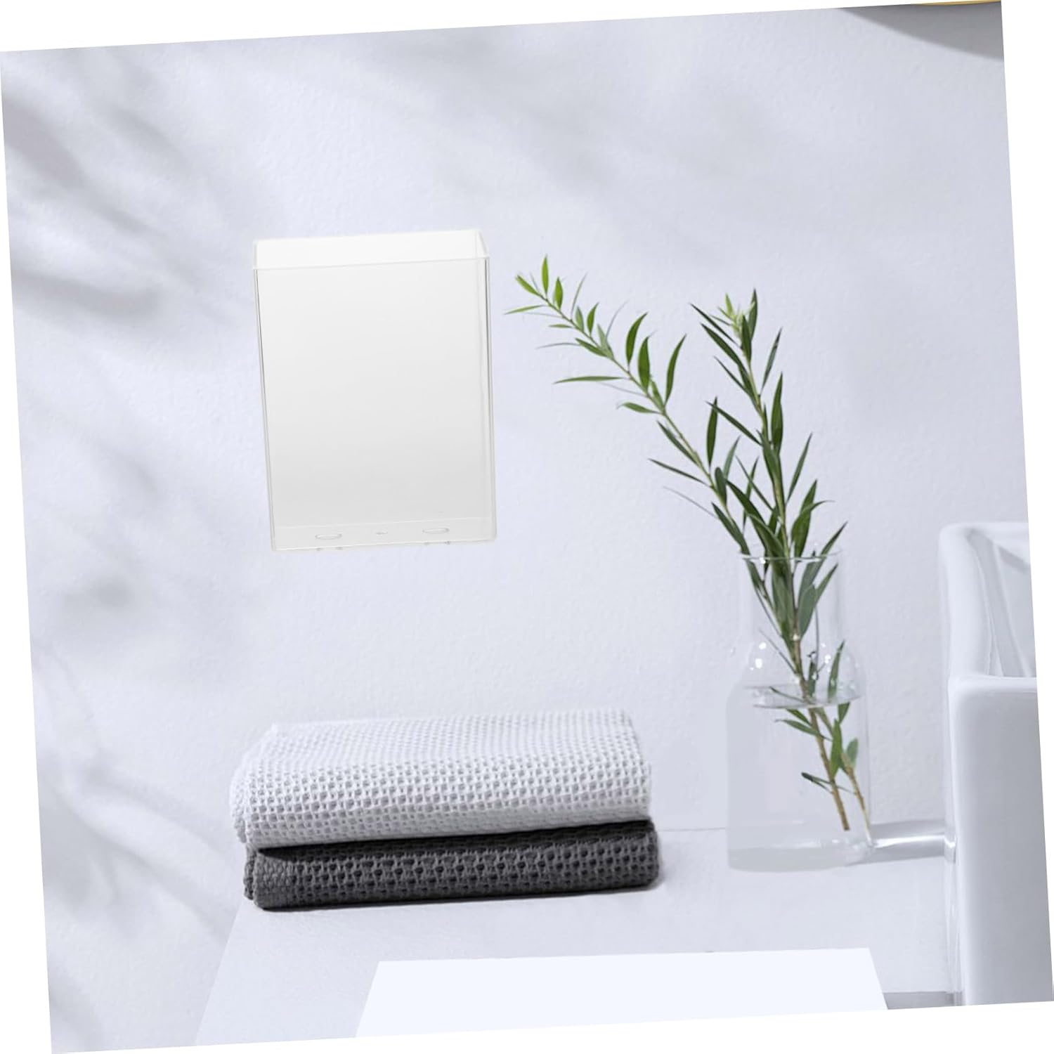 Luxshiny 2pcs Wall Mounted Toothbrush Holder and Toothpaste Dispenser
