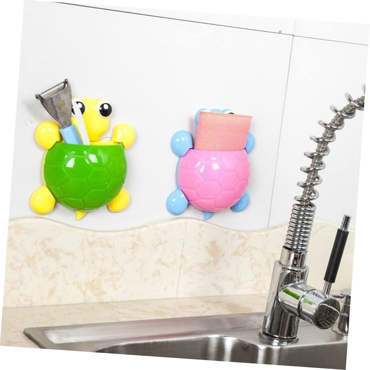 VALICLUD 2Pcs Turtle Suction Cup Toothbrush Holder
