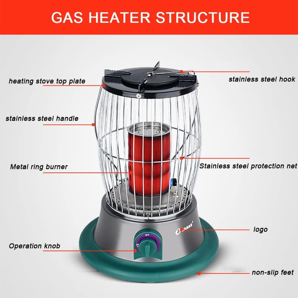 WEBUP LP Gas Heater Propane Space Heater with Handle and Regulator