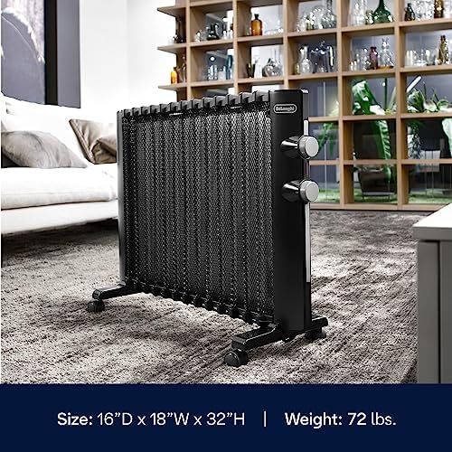 DeLonghi 1500W Mica Panel Space Heater with Thermostat Quiet Adjustable