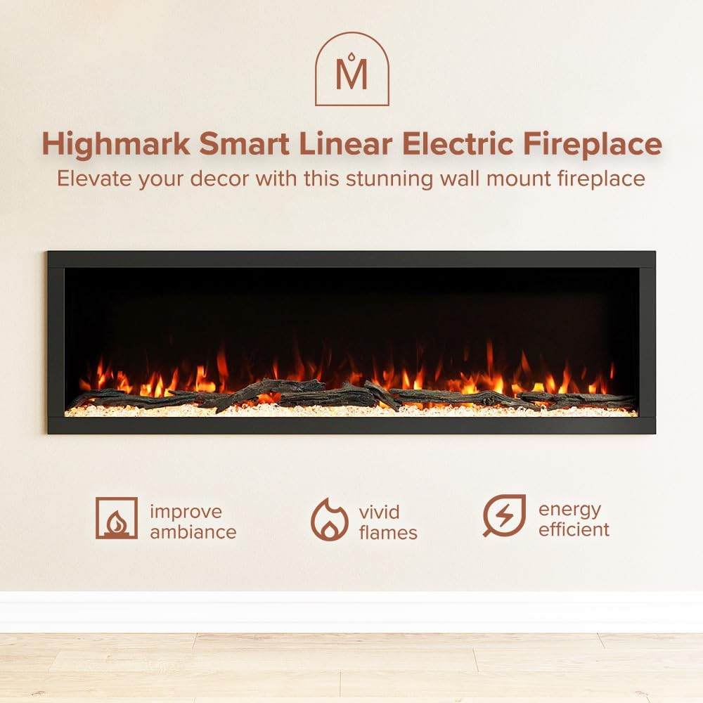 Modern Ember Highmark 60 Inch Smart Linear Electric Fireplace 1