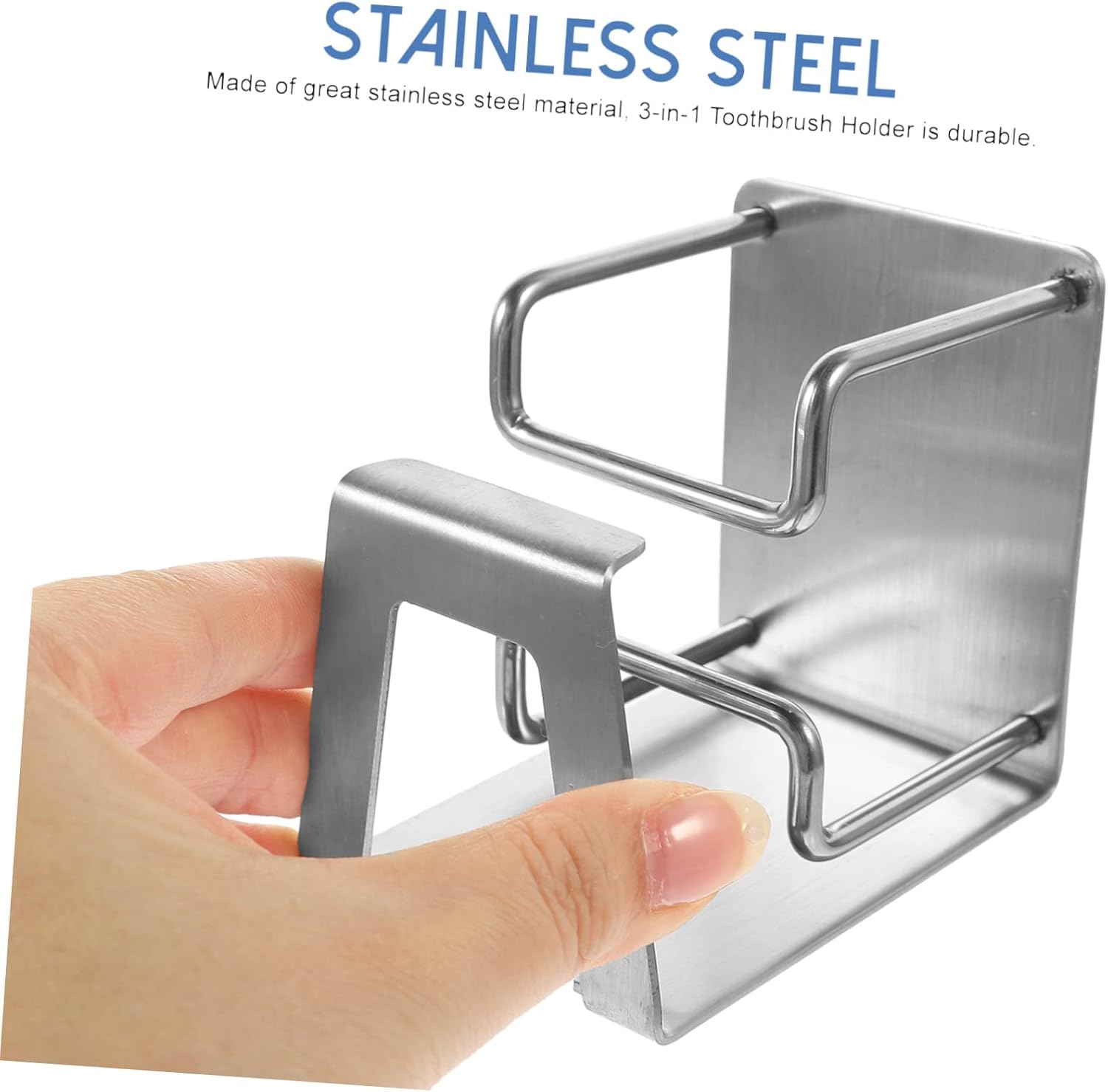 PRETYZOOM Wall Toothbrush Holder Stainless Steel Easy Install 1