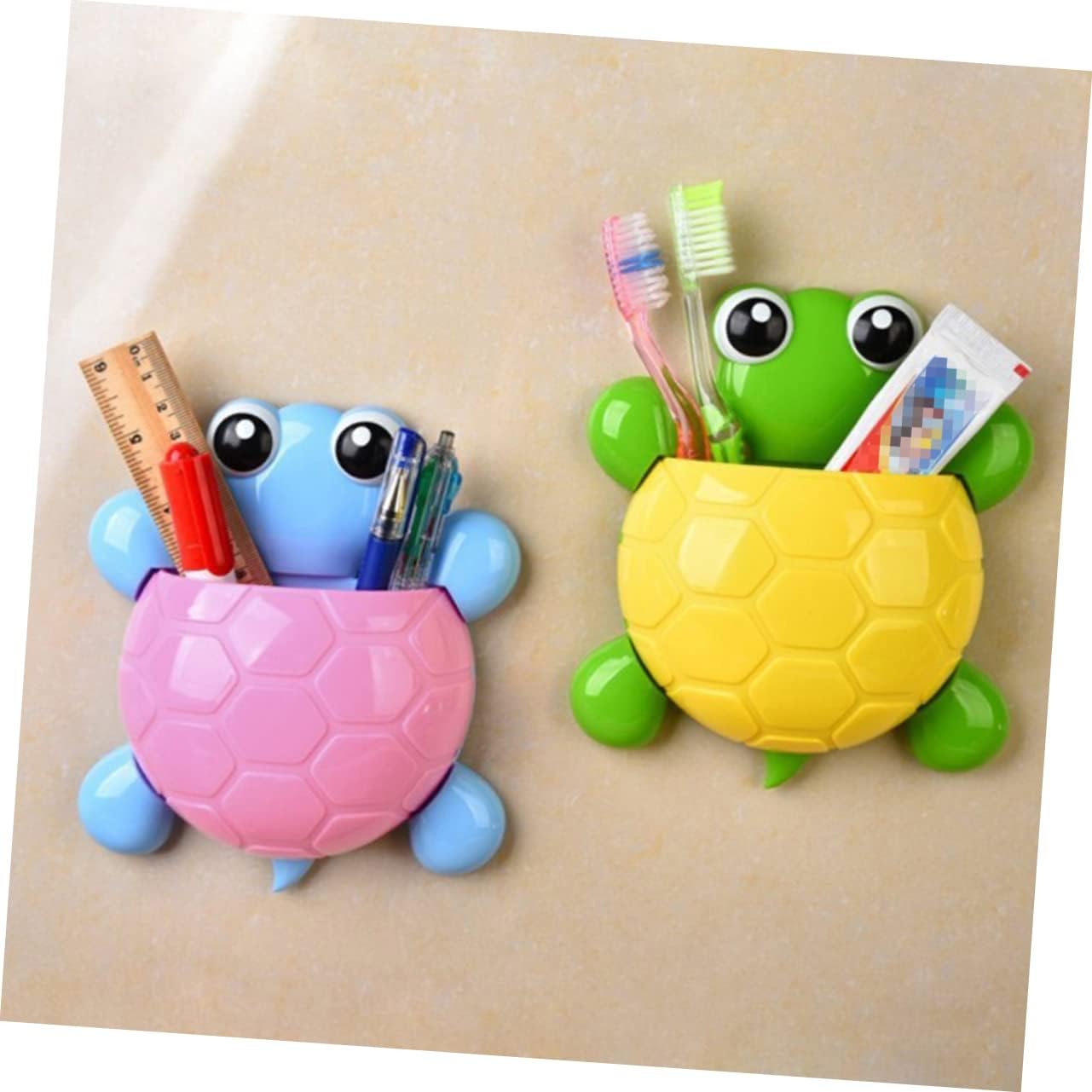 Suction Cup Toothbrush Holder with Turtle Design