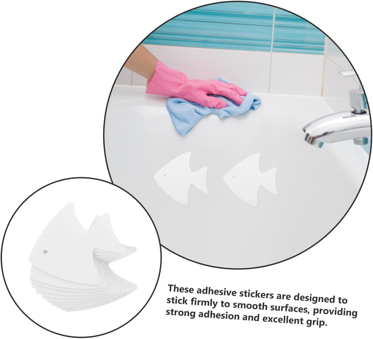 12Pcs Fish Shape Non-Slip Shower Stickers 1