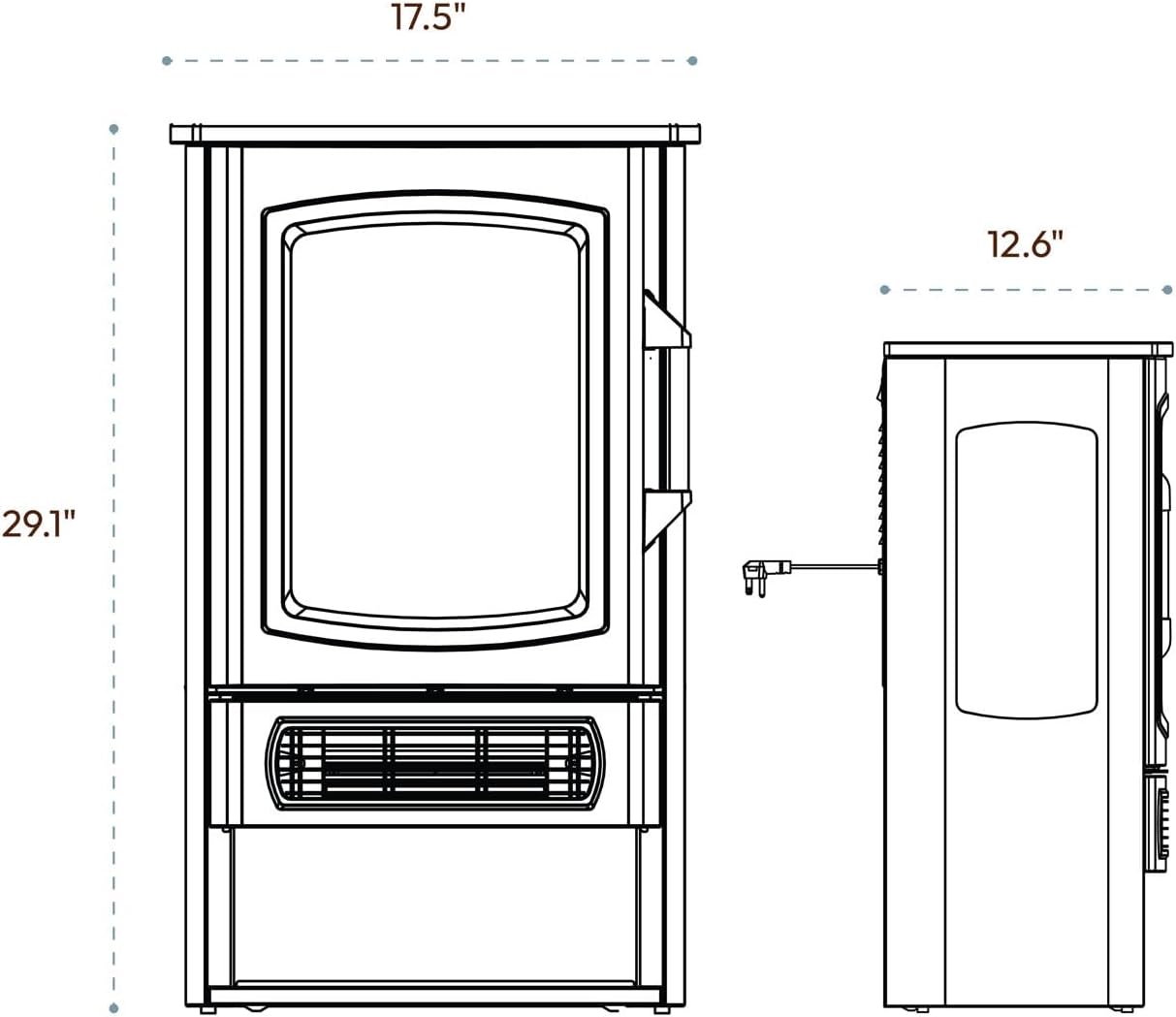 Cambridge 3 Panel Electric Fireplace with Remote Control