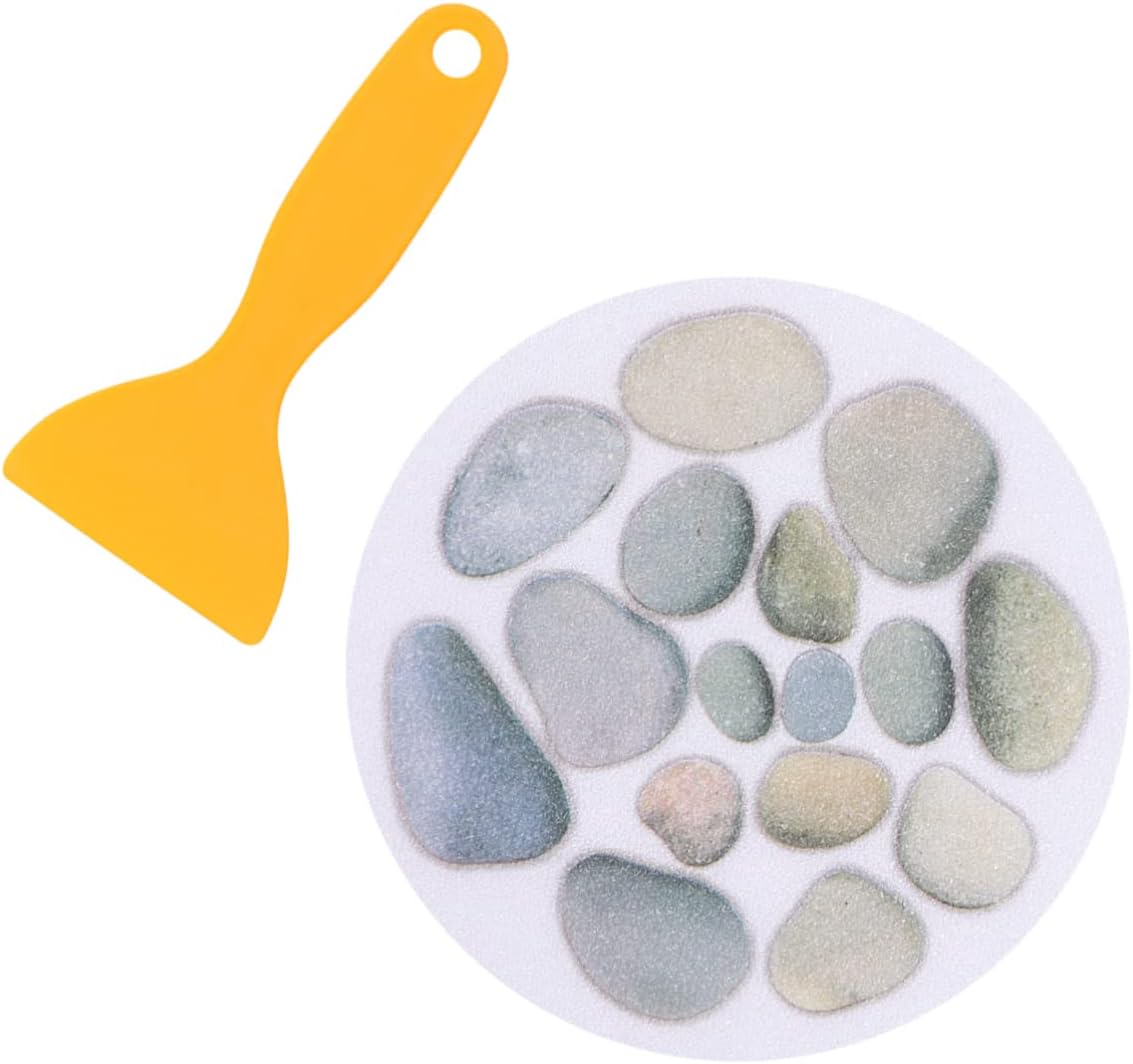 4pcs Stone Pattern Anti-Slip Bathtub Stickers