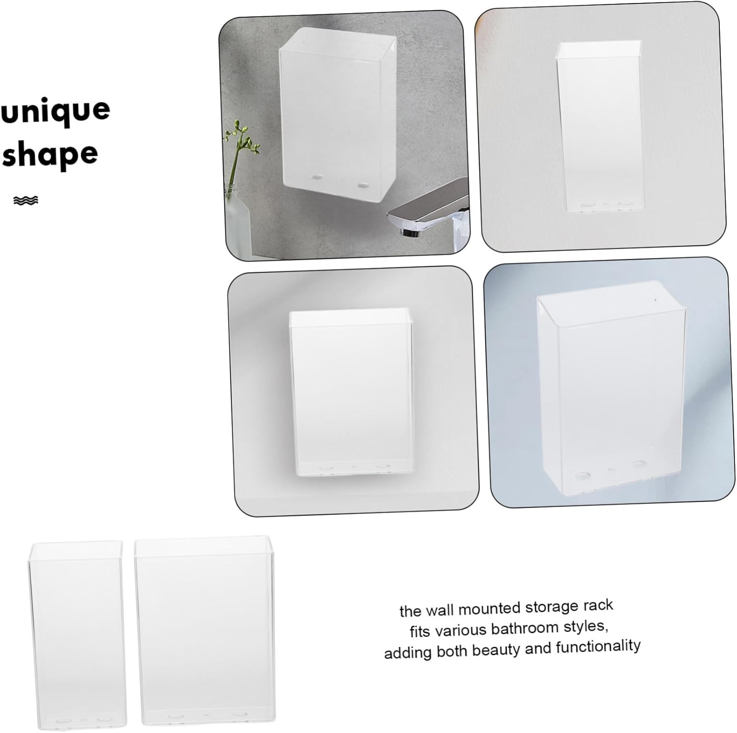 Cabilock 2pcs Wall Mount Toothbrush Holder Set