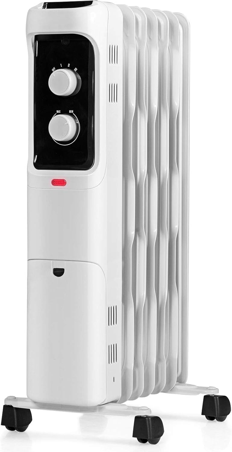 Tangkula 1500W Oil Filled Radiator Heater with 3 Heat Settings