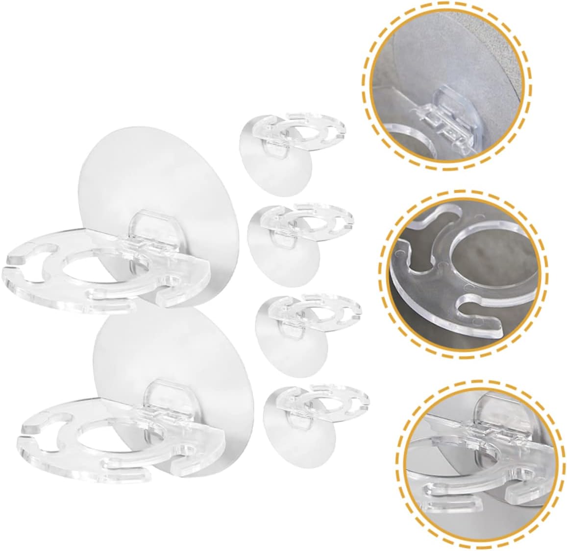 BUGUUYO 6Pcs Transparent Wall Mounted Toothbrush Holder