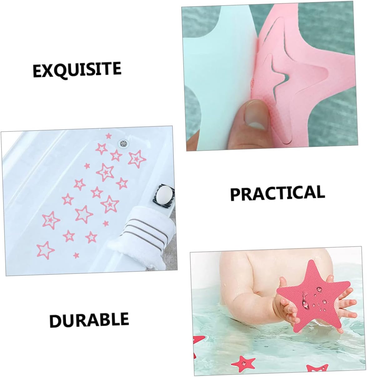 12pcs Non-Slip Bathtub Stickers Star Shape Peva Material