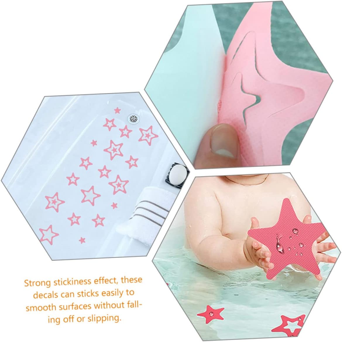 12pcs Non-Slip Bathtub Stickers Star Shape Peva Material