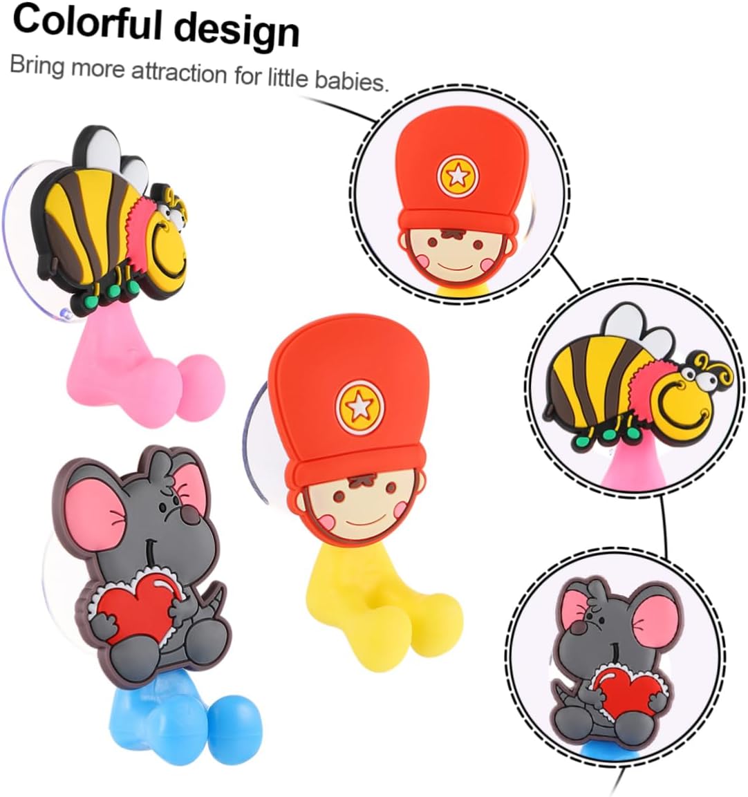 Holibanna Cartoon Toothbrush Holder Suction Cup 3 Pack