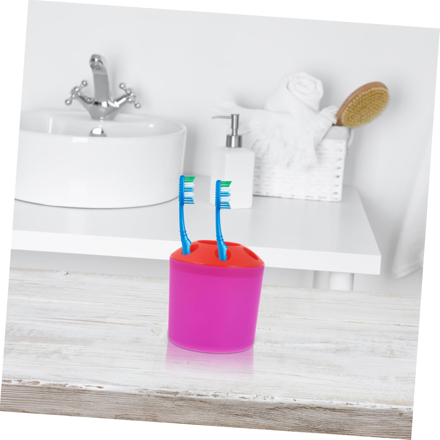 LIFKOME Large Plastic Toothbrush Organizer Stand