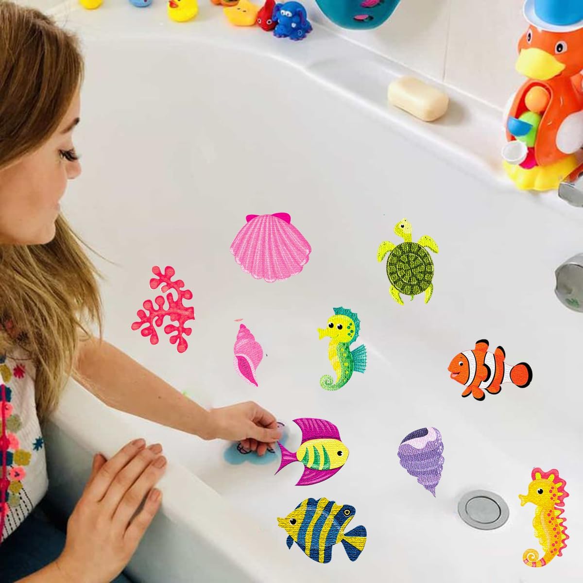 Non-Slip Bathtub Stickers with Ocean Themes