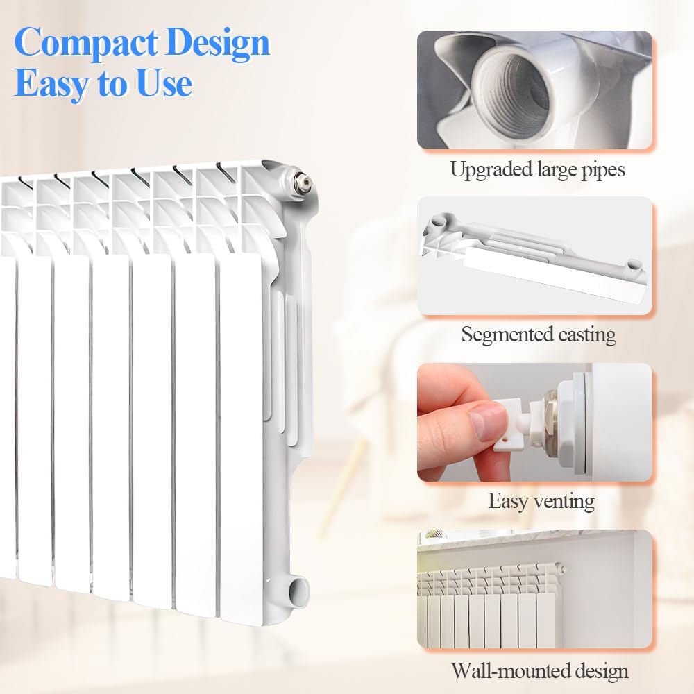 AB WiseWater Wall Mounted Radiator Heater with 10 Panels