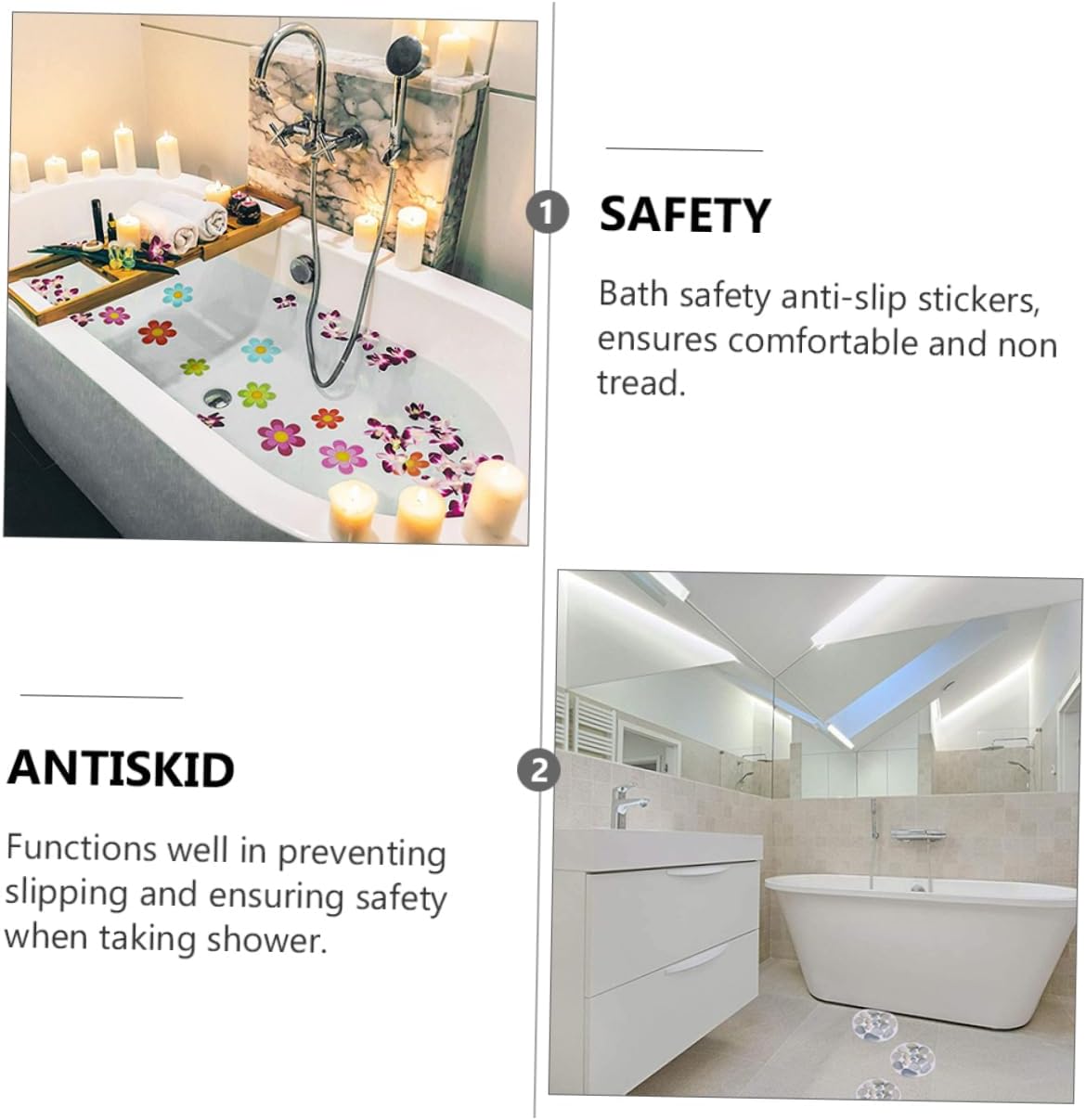 14Pcs Non Slip Bathtub Stickers for Bath Safety