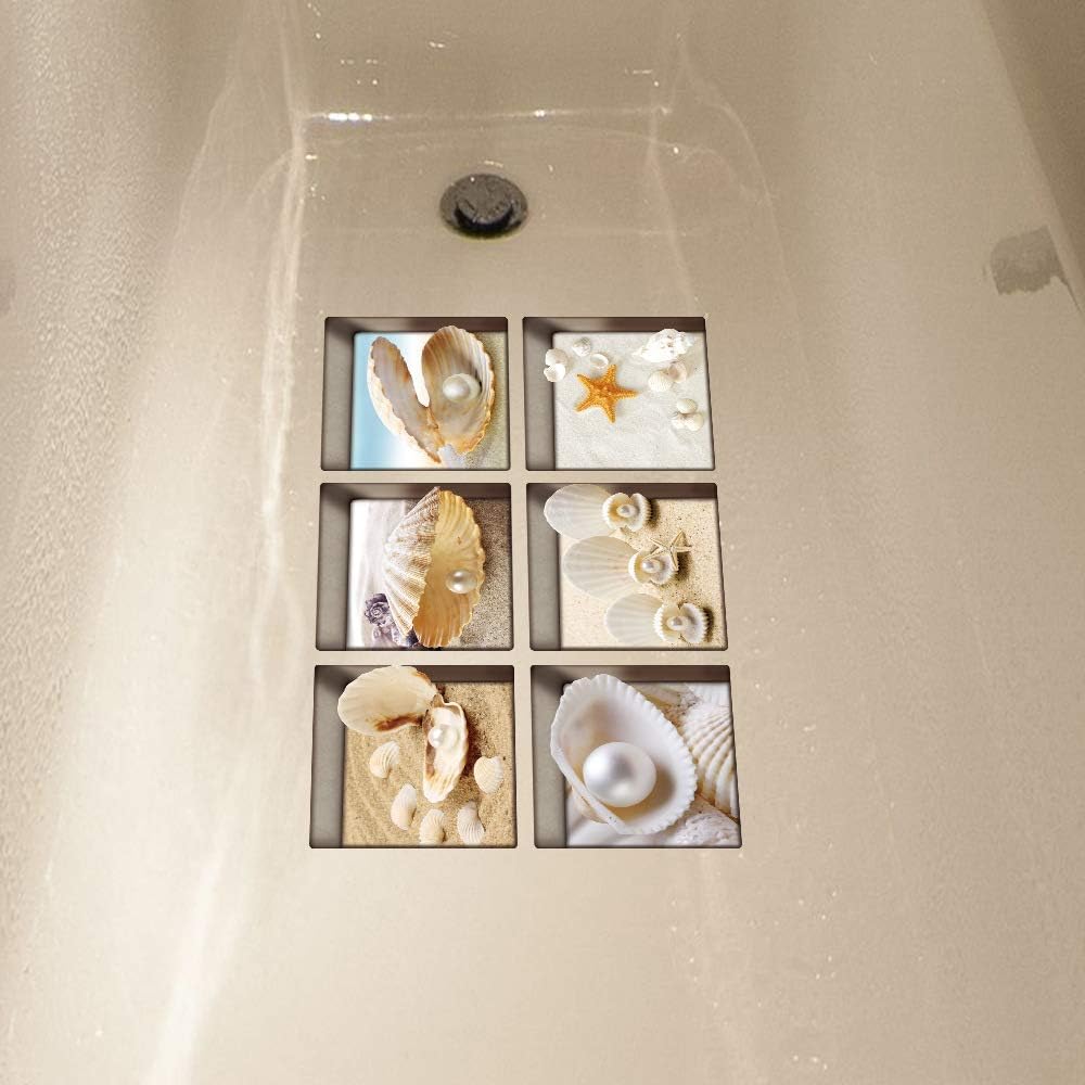 AILEGOU 3D Non-Slip Bathtub Stickers 6 Pieces