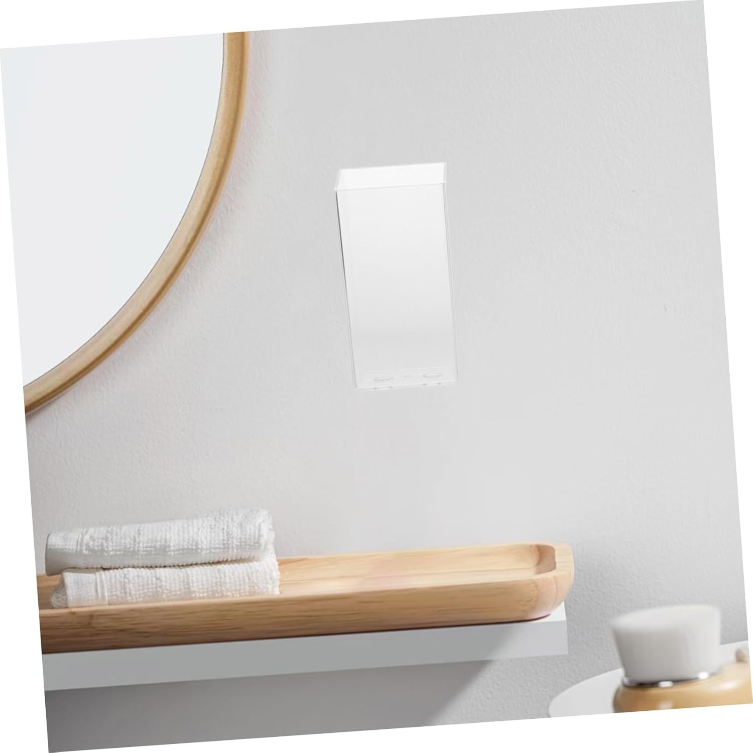 Luxshiny 2pcs Wall Mounted Toothbrush Holder and Toothpaste Dispenser