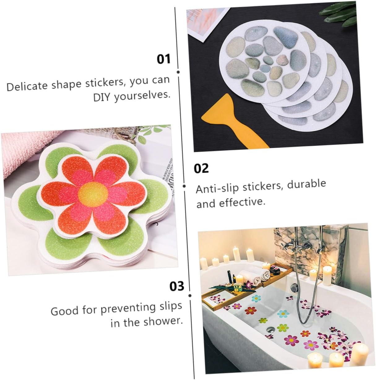 14Pcs Non Slip Bathtub Stickers for Bath Safety