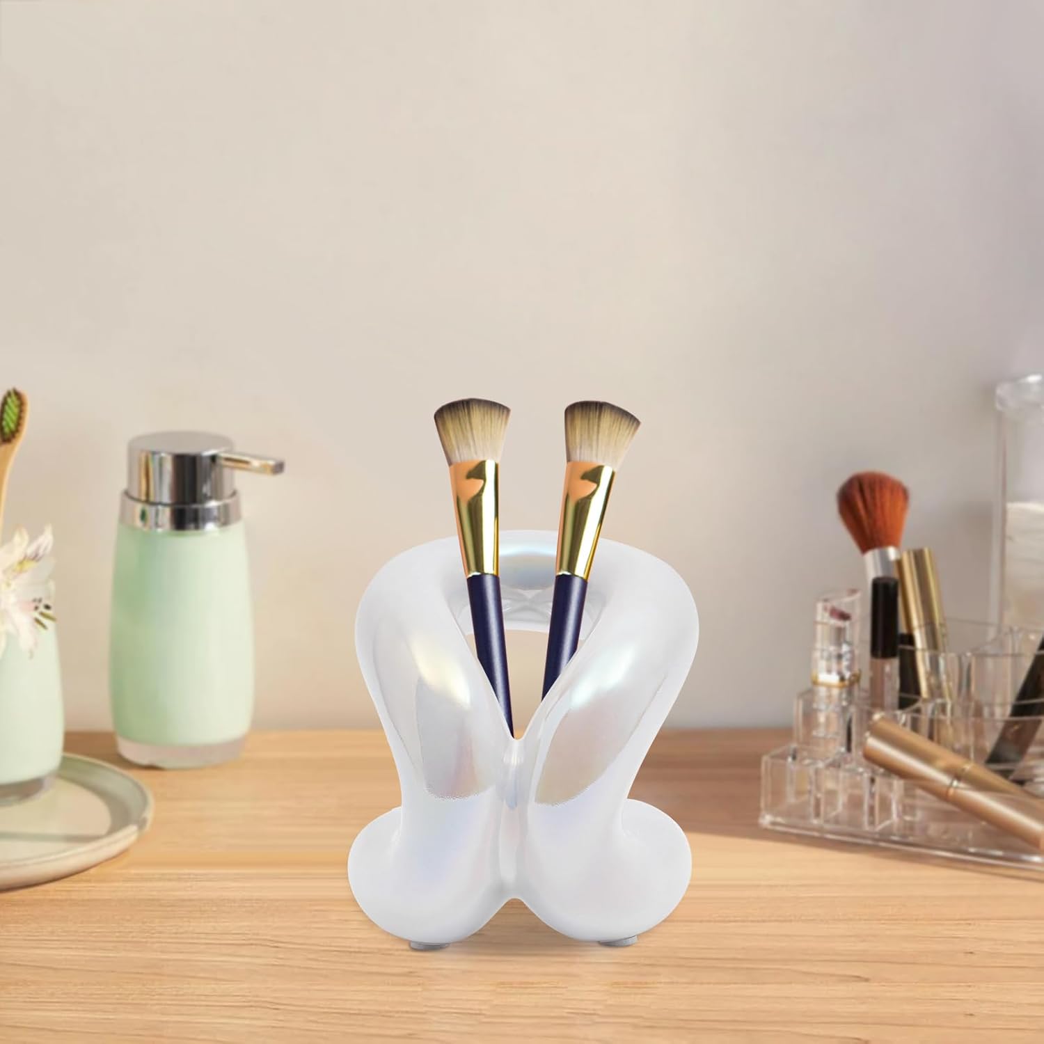 DYRABREST Ceramic Toothbrush Holder for Vanity Countertop