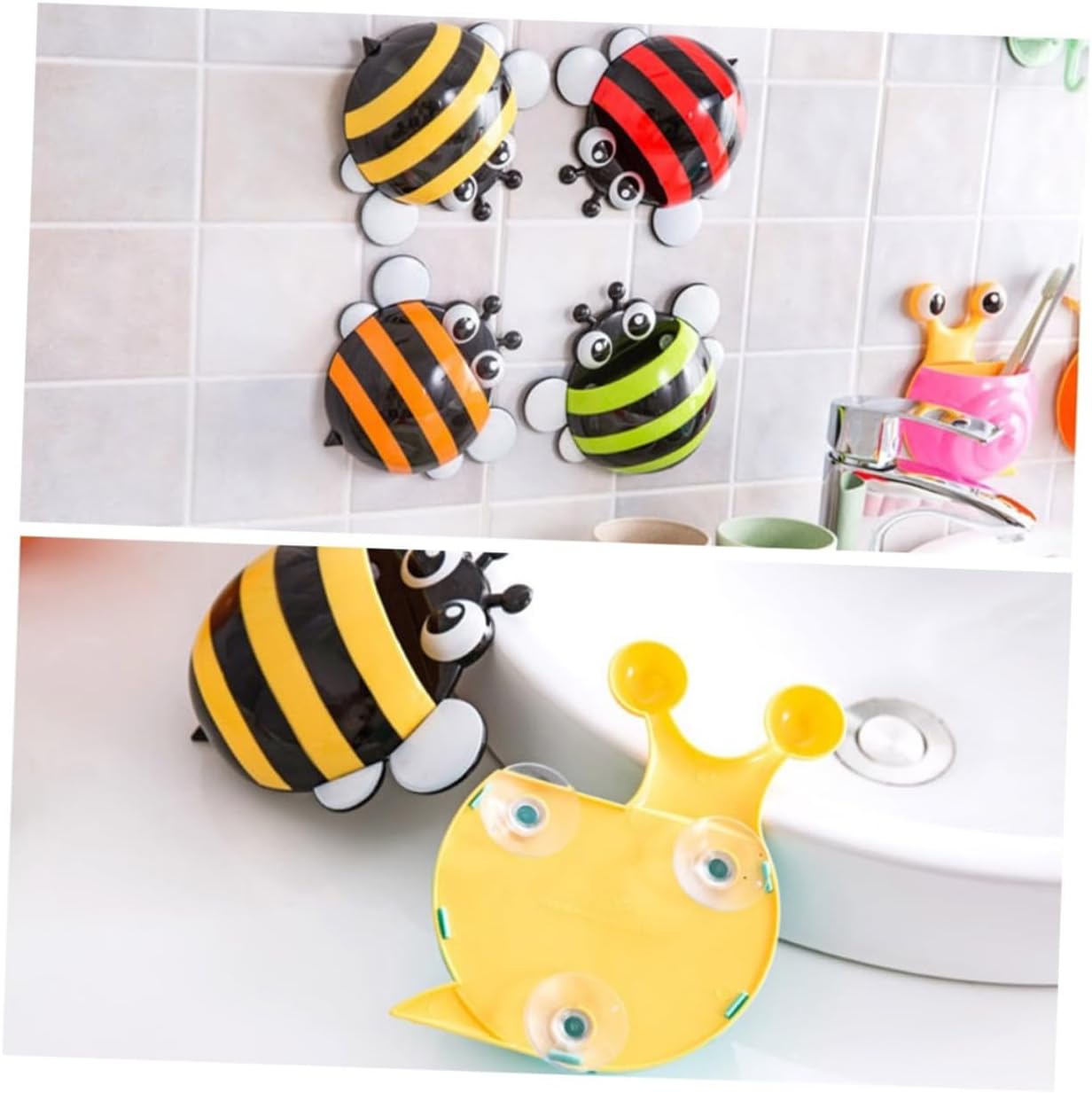 LIFKICH 4pcs Kids Toothbrush Holder with Suction Cup