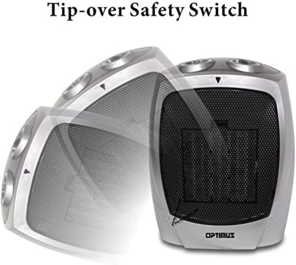 Optimus H-7004 Silver Portable Ceramic Heater