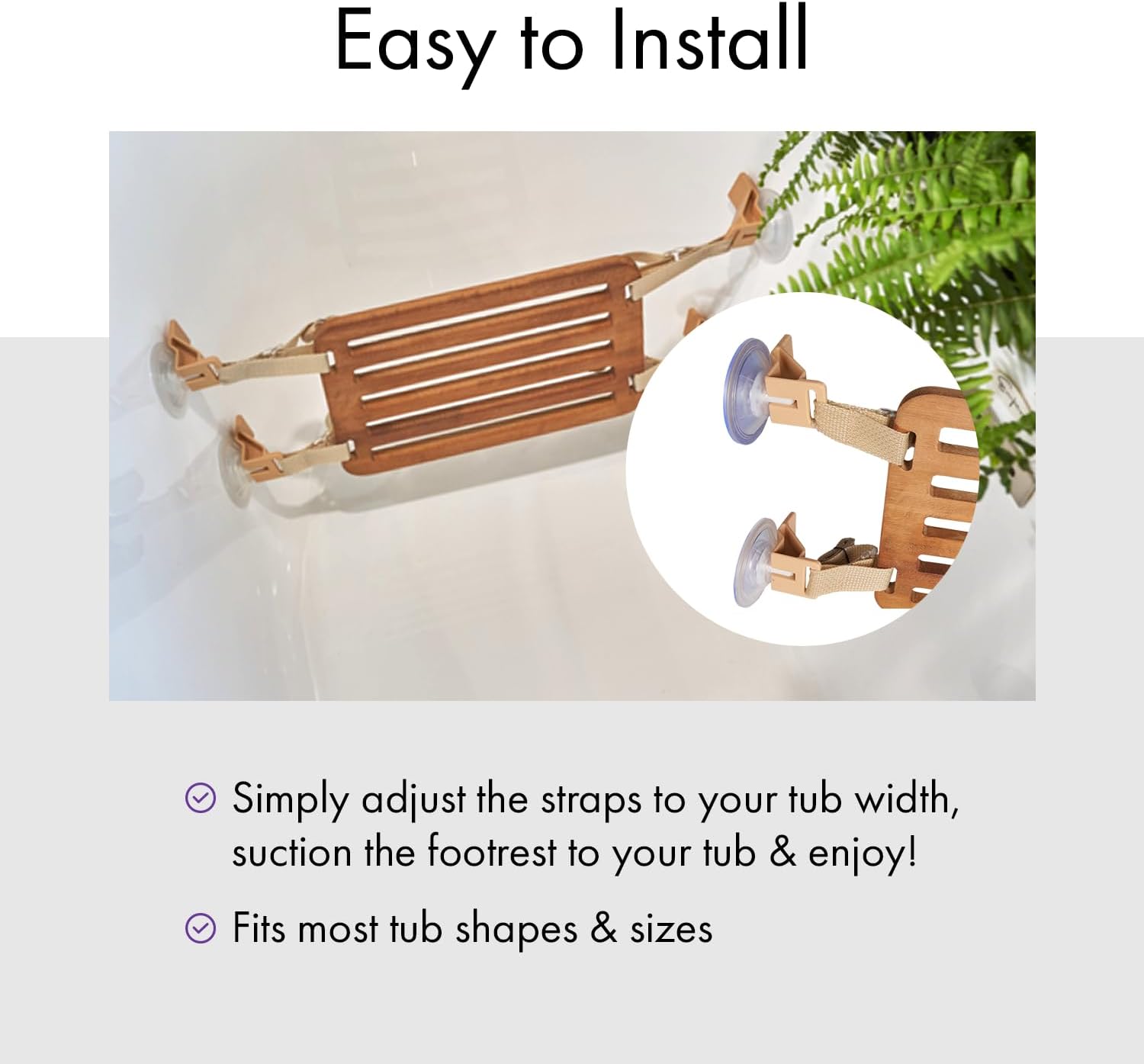 Big Girl Spa Essentials Wooden Bathtub Foot Rest