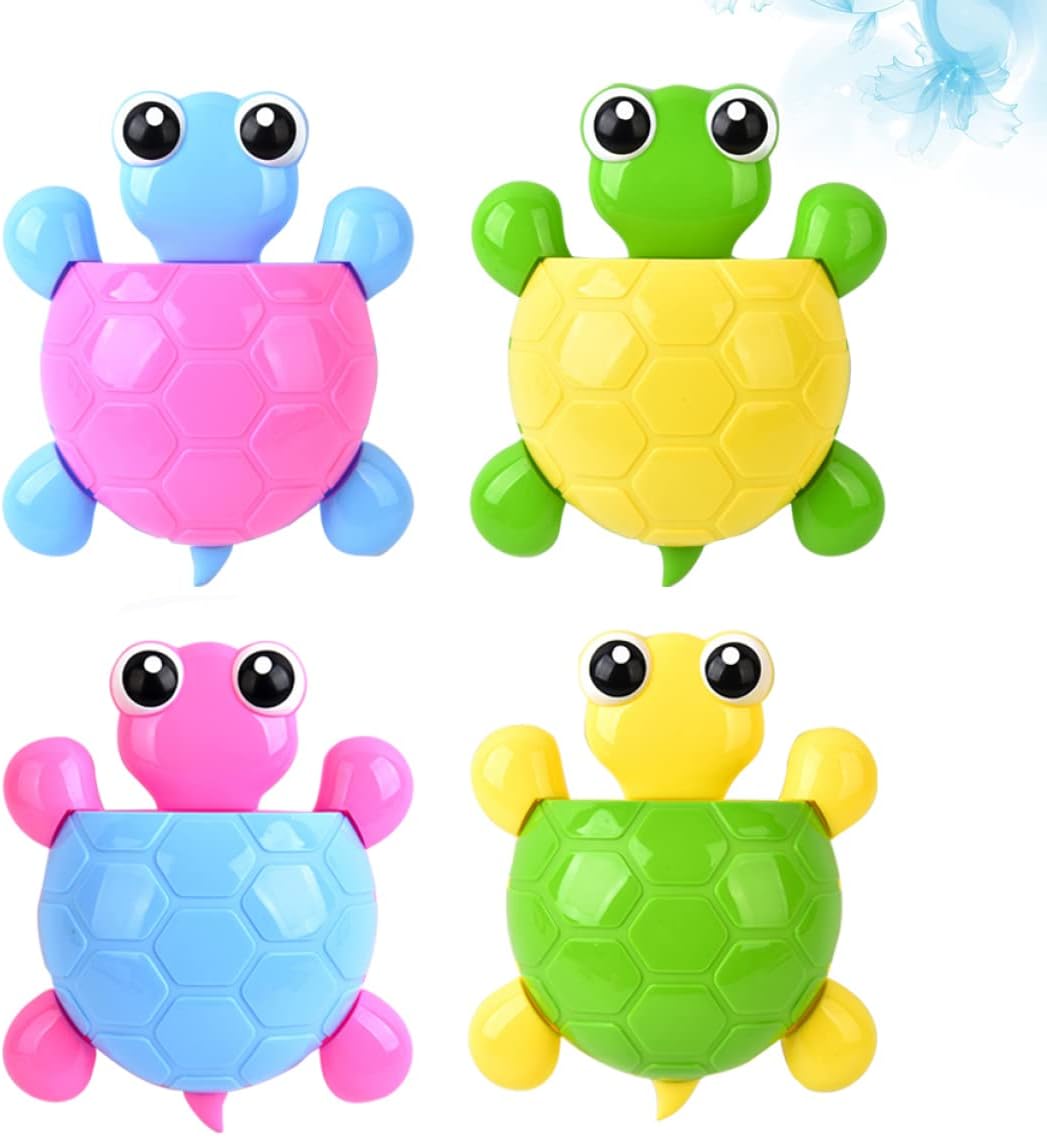 Cute Green Turtle Toothbrush Holder Suction Cup Mount
