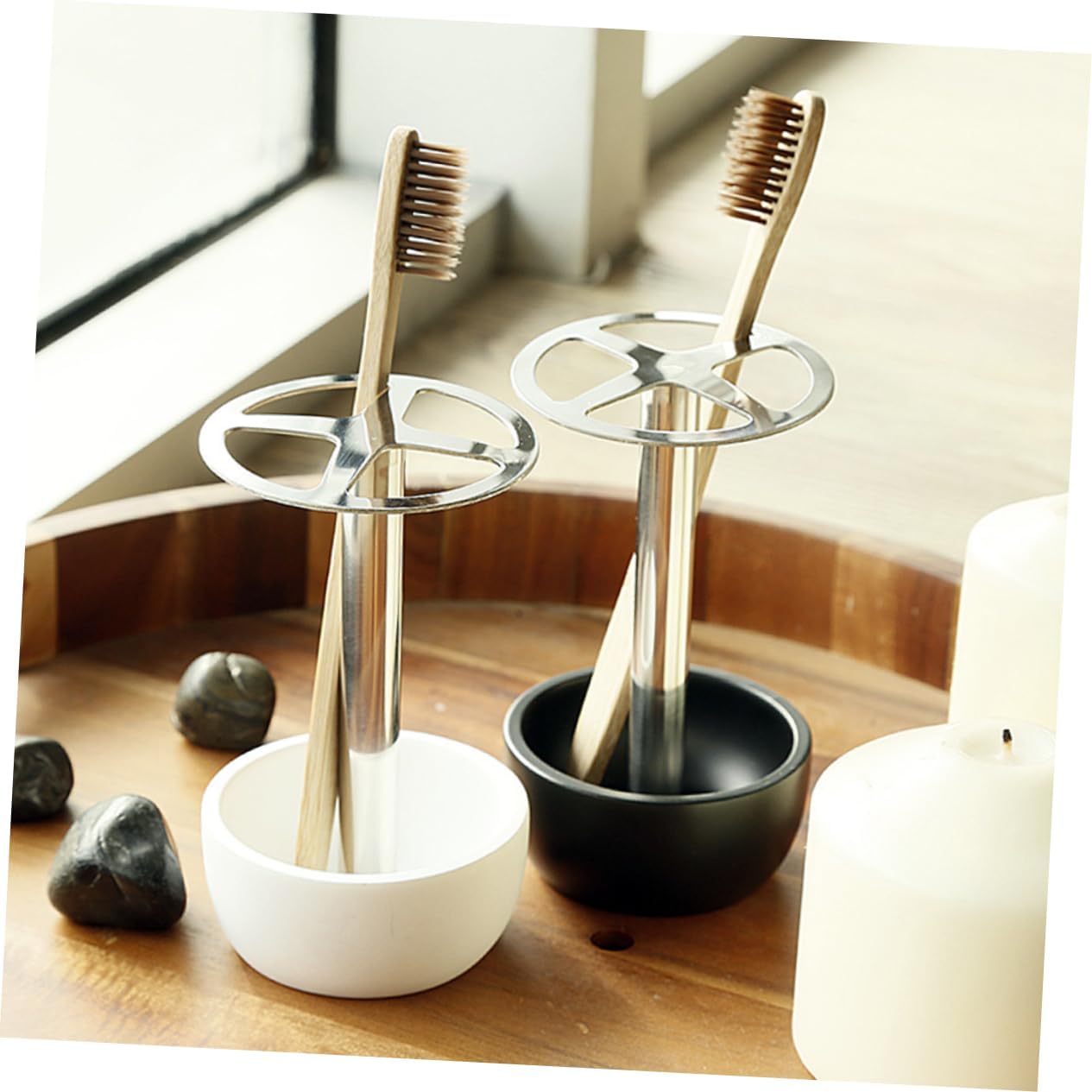 ABOOFAN 304 Stainless Steel Toothbrush Holder Black